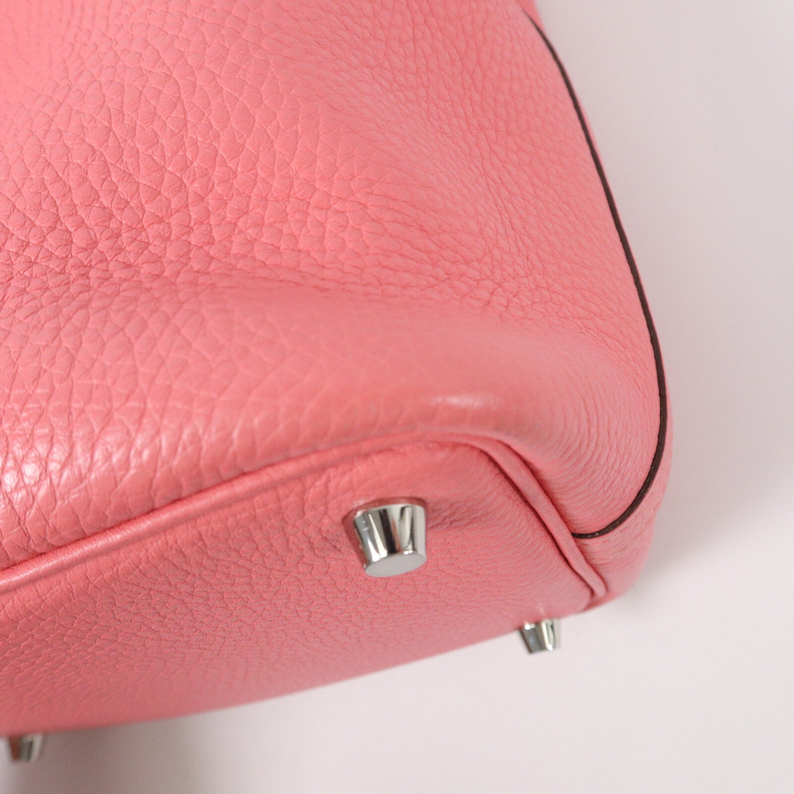 HERMES Clemence皮革Picotin PM手挽袋Rose Azalee