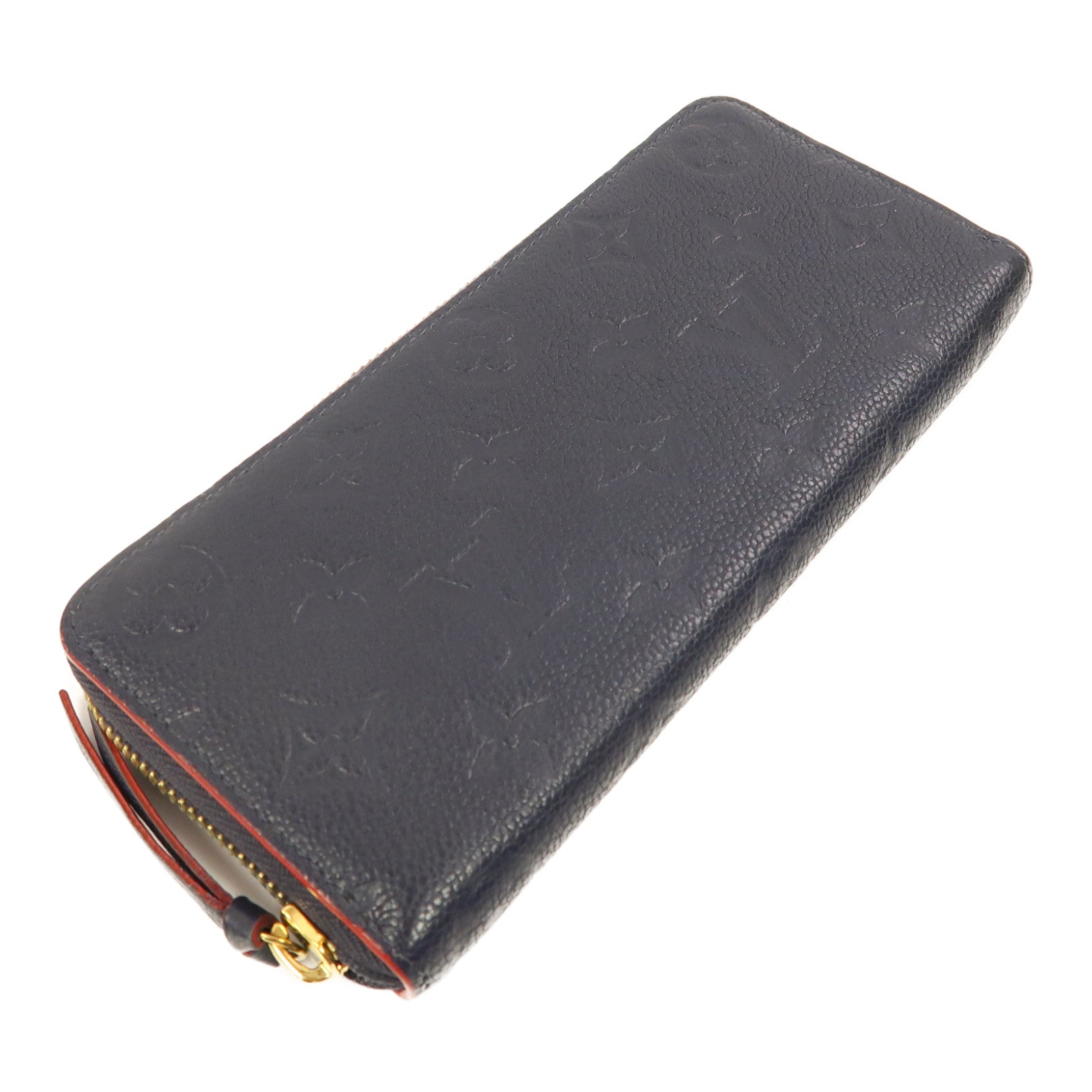 LOUIS VUITTON Monogram Empreinte Portefeuille Clemence金扣長錢包藍色