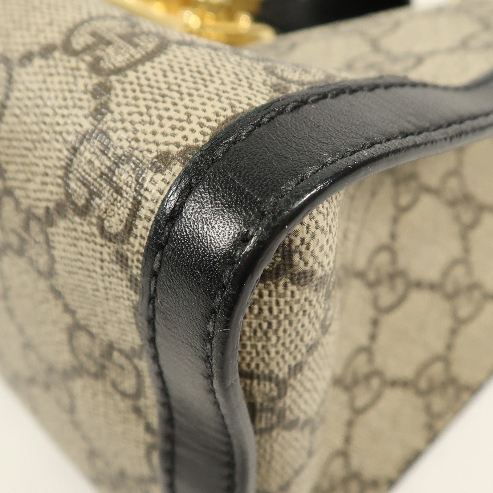 GUCCI GG GHW Padlock GG Small Shoulder Bag 498156 Coated Canvas Brown/Black