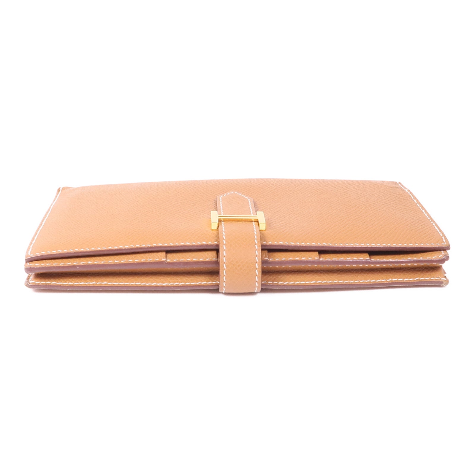 HERMES Epsom皮革Bearn Wallet金扣長錢包Gold