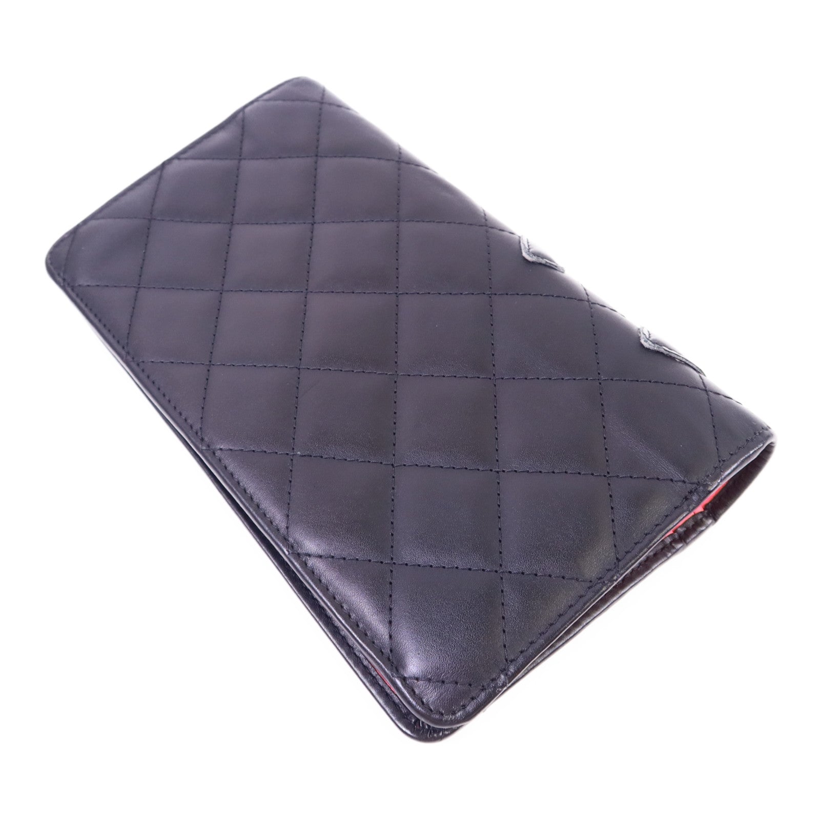 CHANEL 牛皮皮革Cambon Long Wallet銀扣長錢包