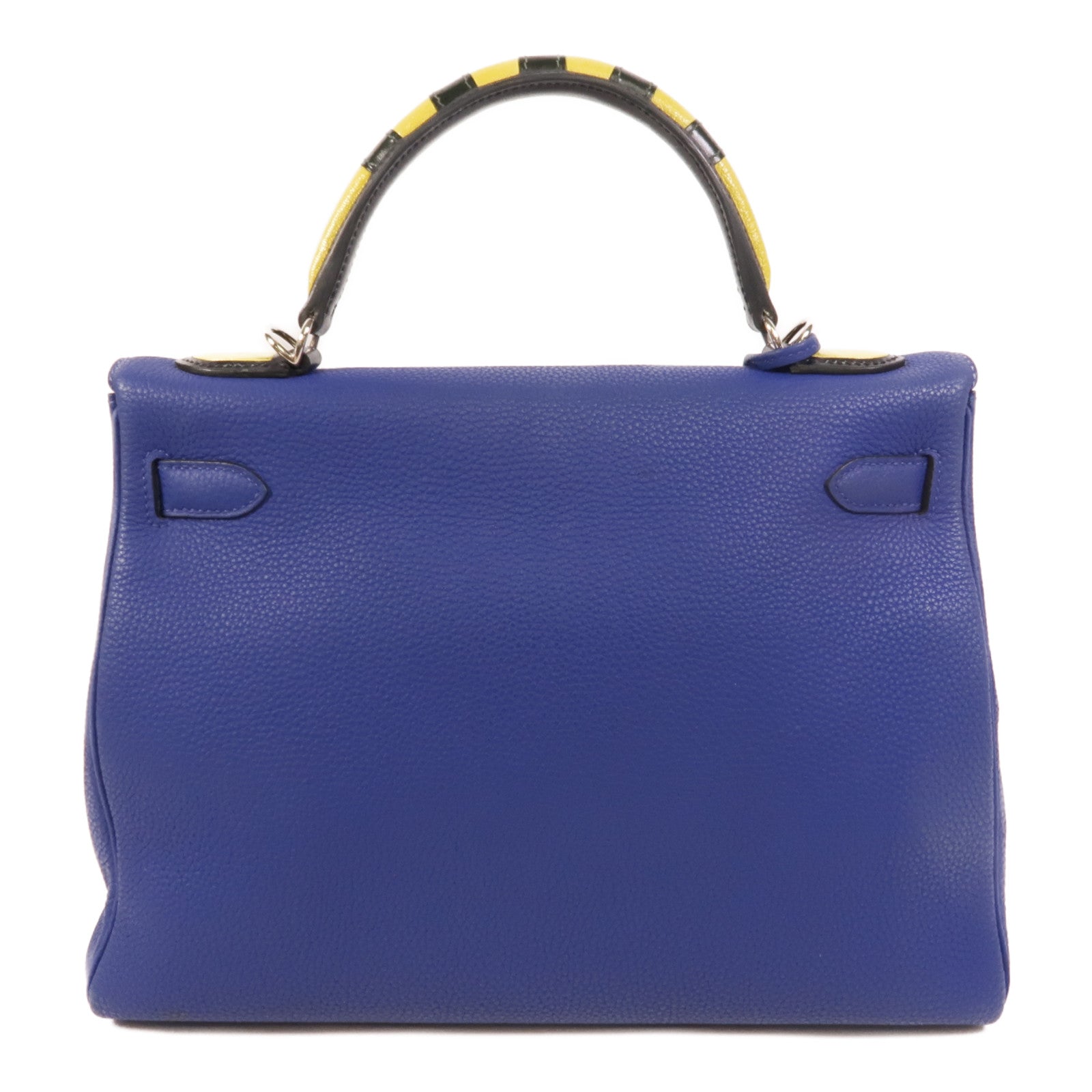 HERMES Togo皮革Kelly 32手挽肩背兩用袋Blue Electrique