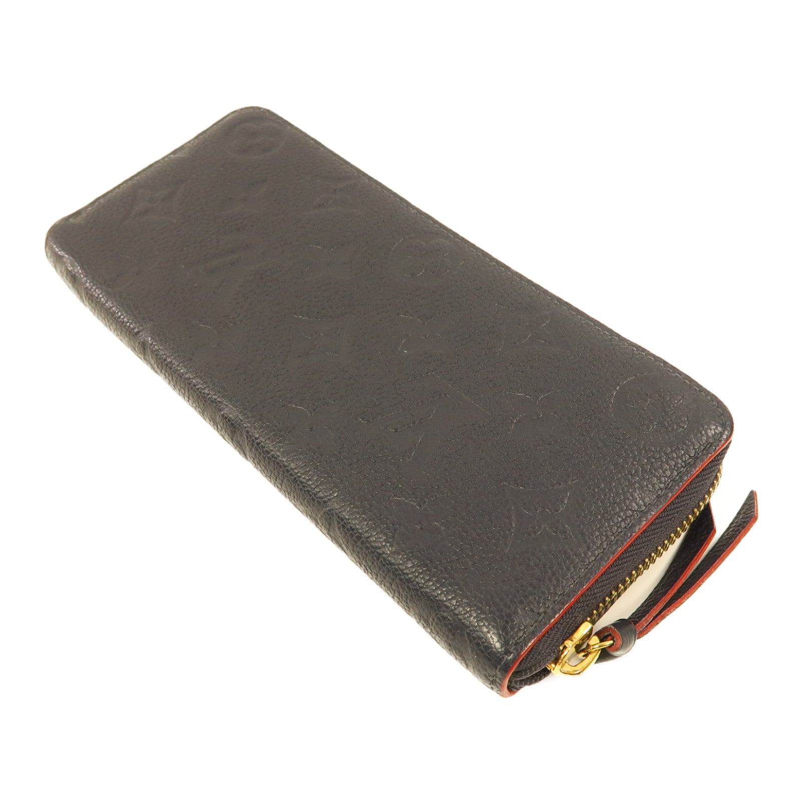 LOUIS VUITTON Monogram Empreinte Portefeuille Clemence金扣長錢包藍色