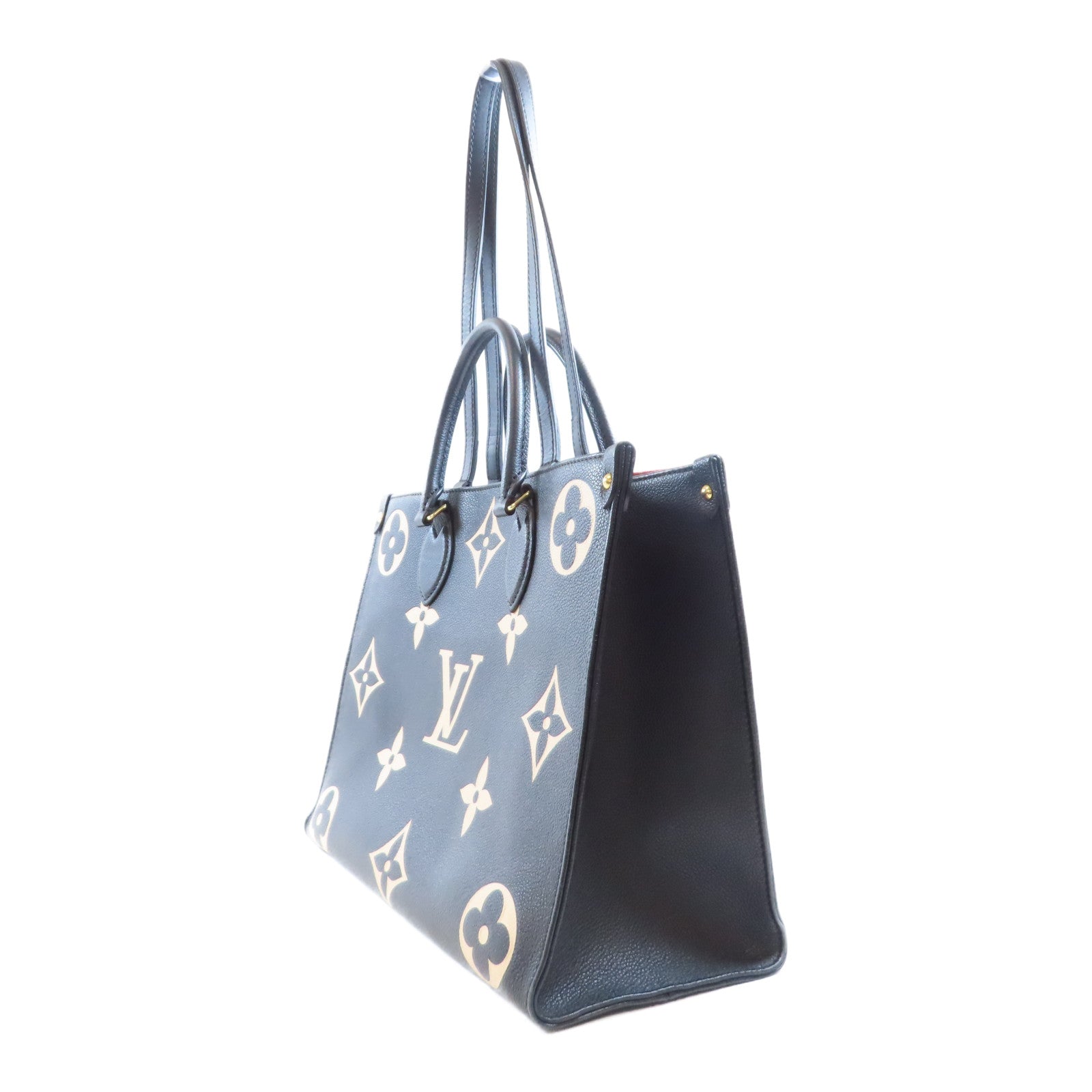 LOUIS VUITTON Monogram Empreinte OnTheGo MM金扣手挽肩背兩用袋黑色