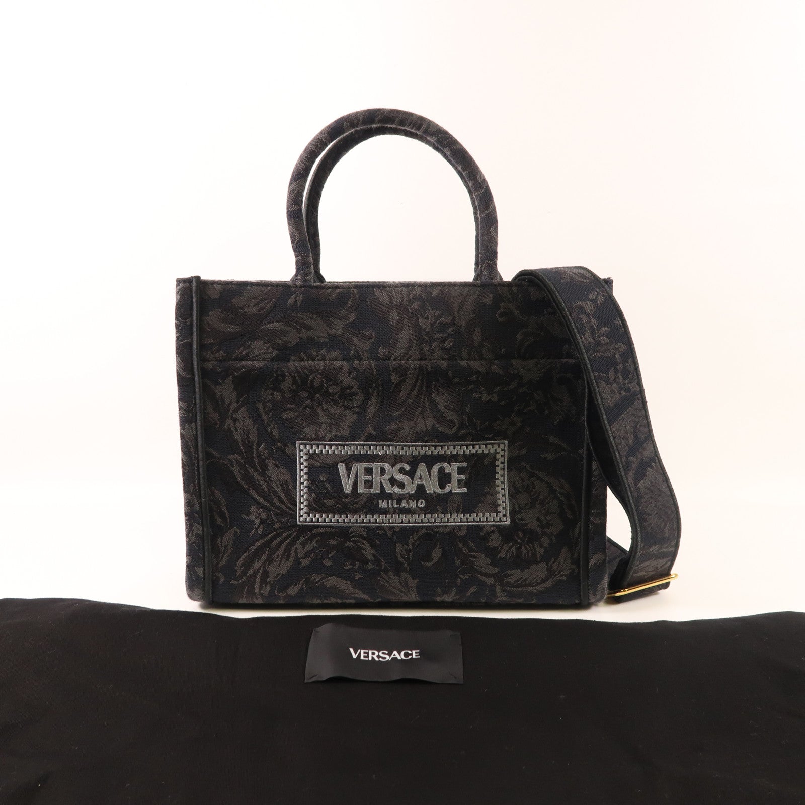 VERSACE 帆布2 Way Shoulder Bag金扣手挽肩背兩用袋