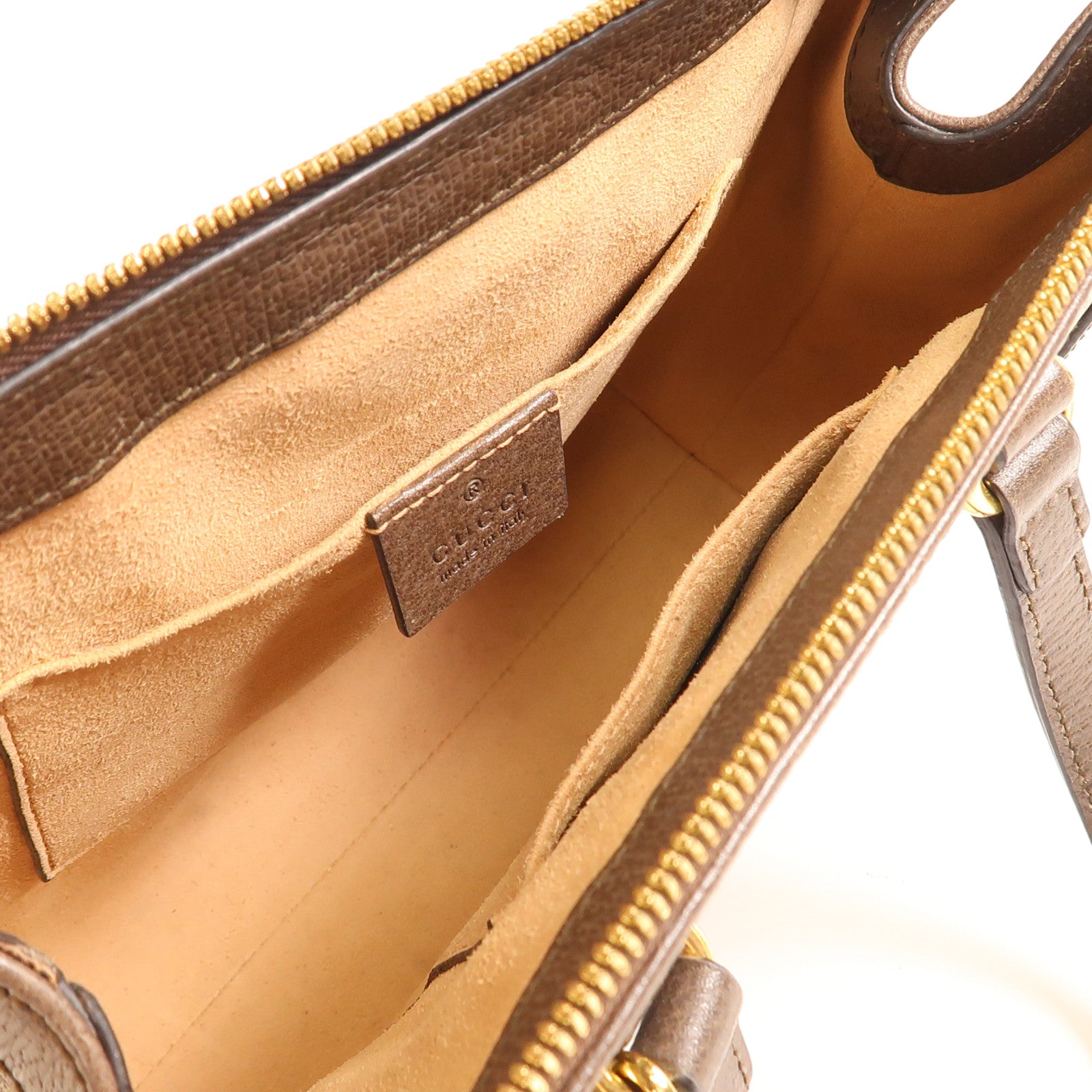 GUCCI GG GHW Ophidia Small Tote 2 Way Shoulder Bag 547551 Coated Canvas Brown