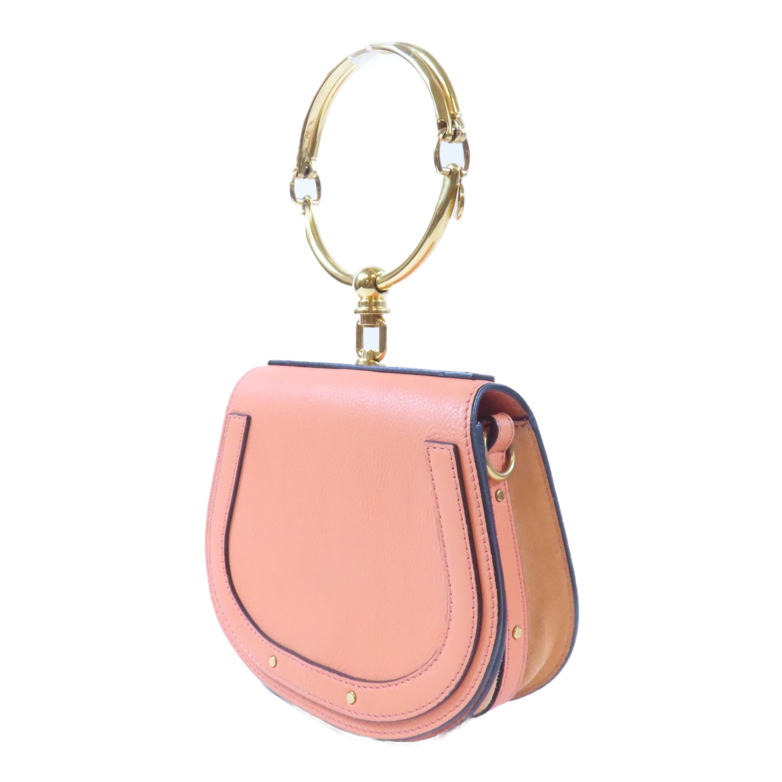 Chloe 牛皮皮革Shoulder Bag金扣手挽肩背兩用袋橙色