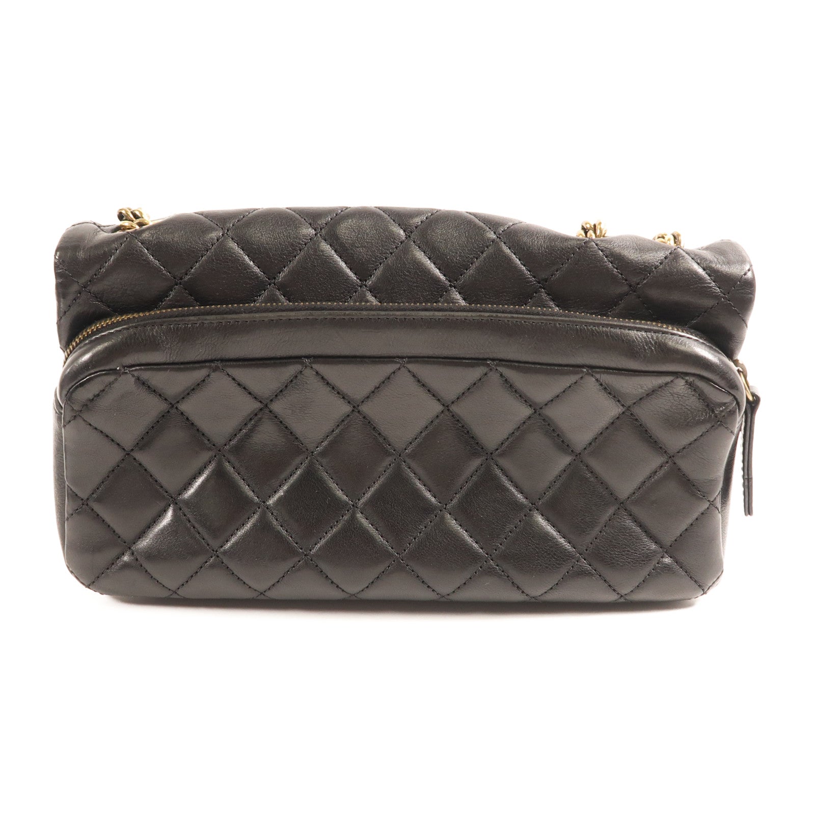 CHANEL 牛皮皮革Chain Shoulder金扣鏈帶肩背袋