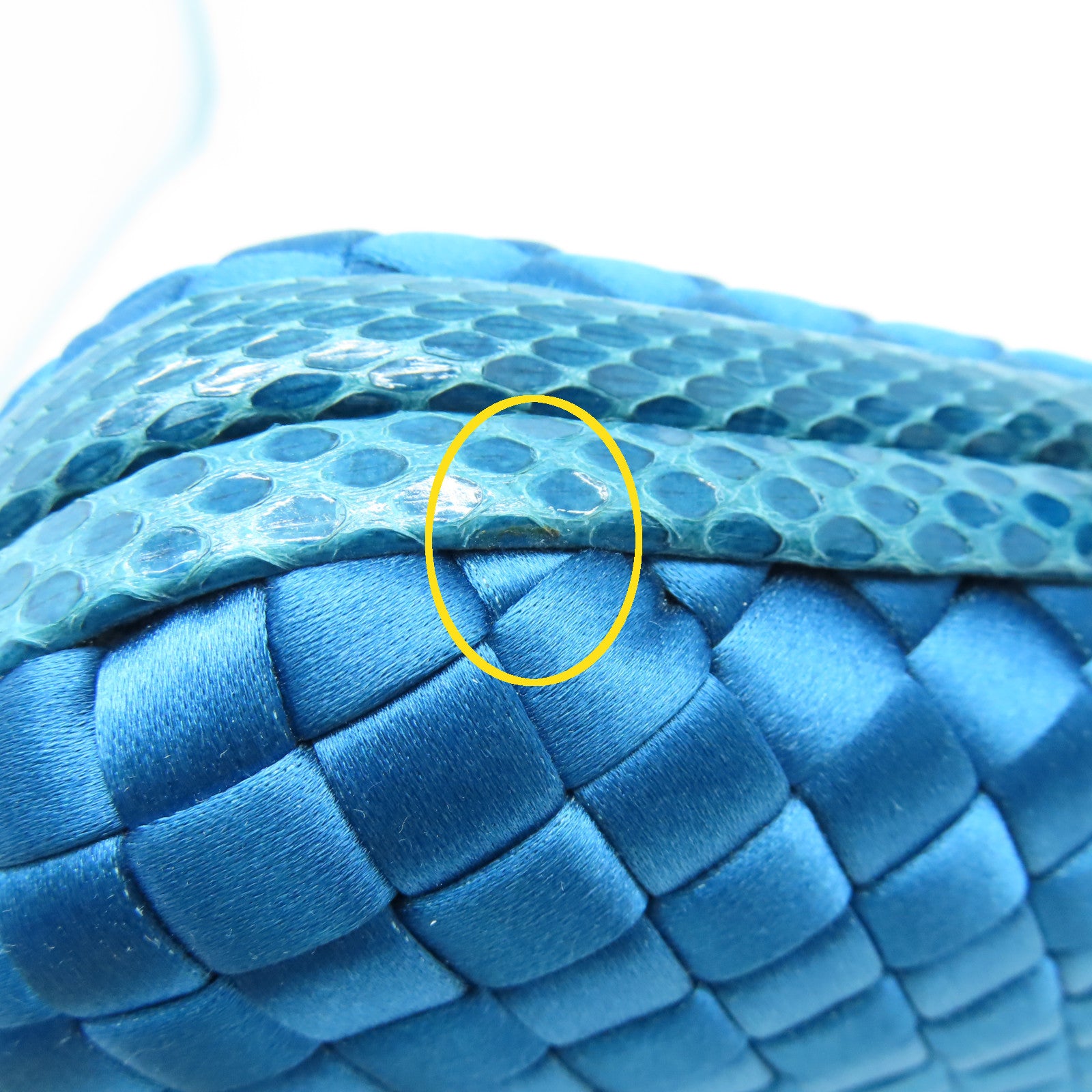 BOTTEGA VENETA Satin Knot Clutch Bag Blue