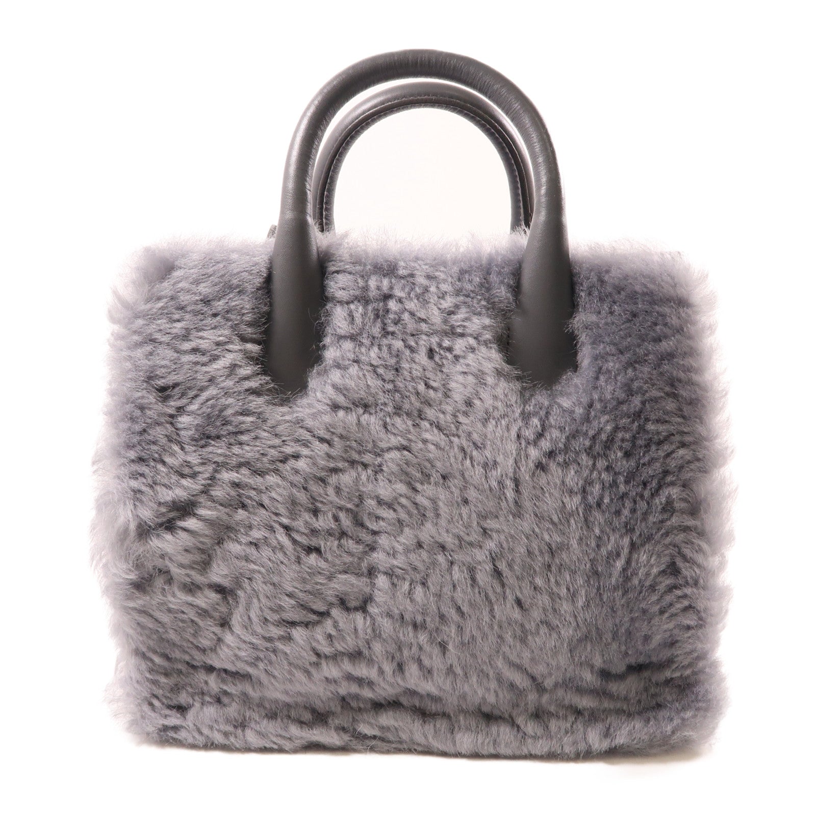 BALENCIAGA Padlock Nude Mini 2 Way Shoulder Bag Wool/Leather