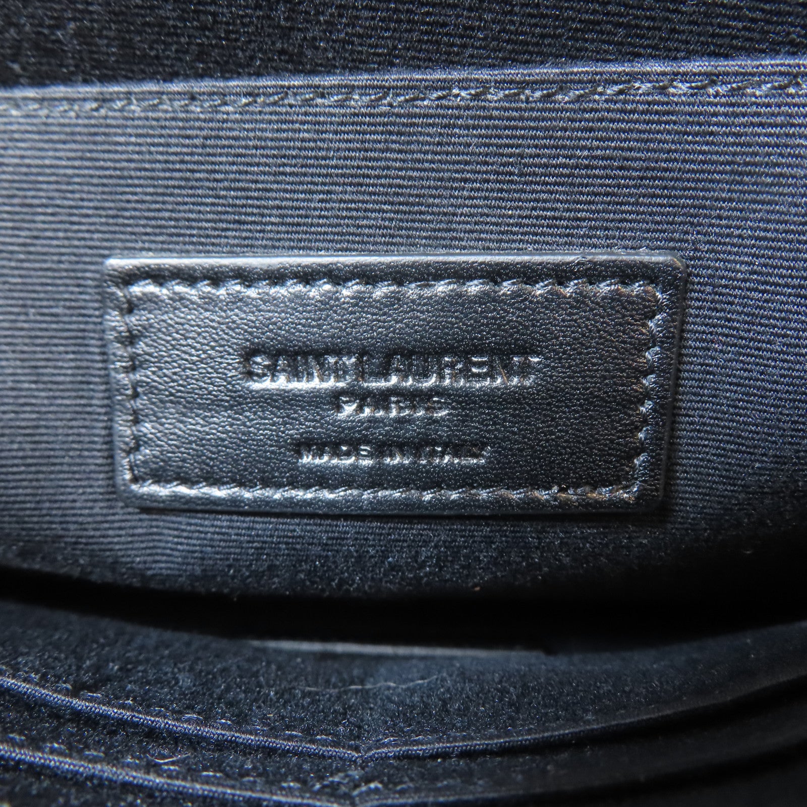SAINT LAURENT 皮革Clutch Bag銀扣手拿包黑色