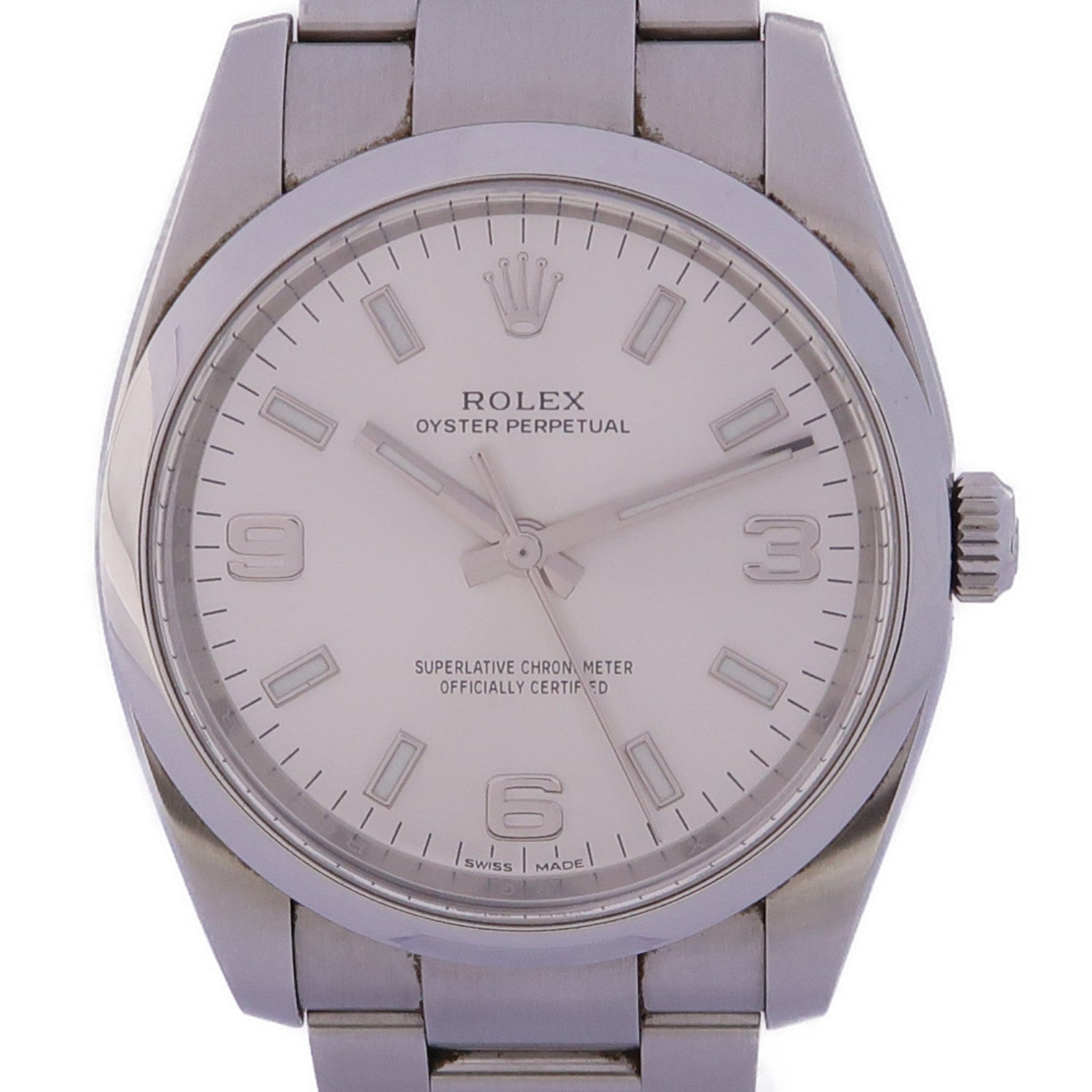 ROLEX Oyster Perpetual不鏽鋼手錶自動機芯銀色