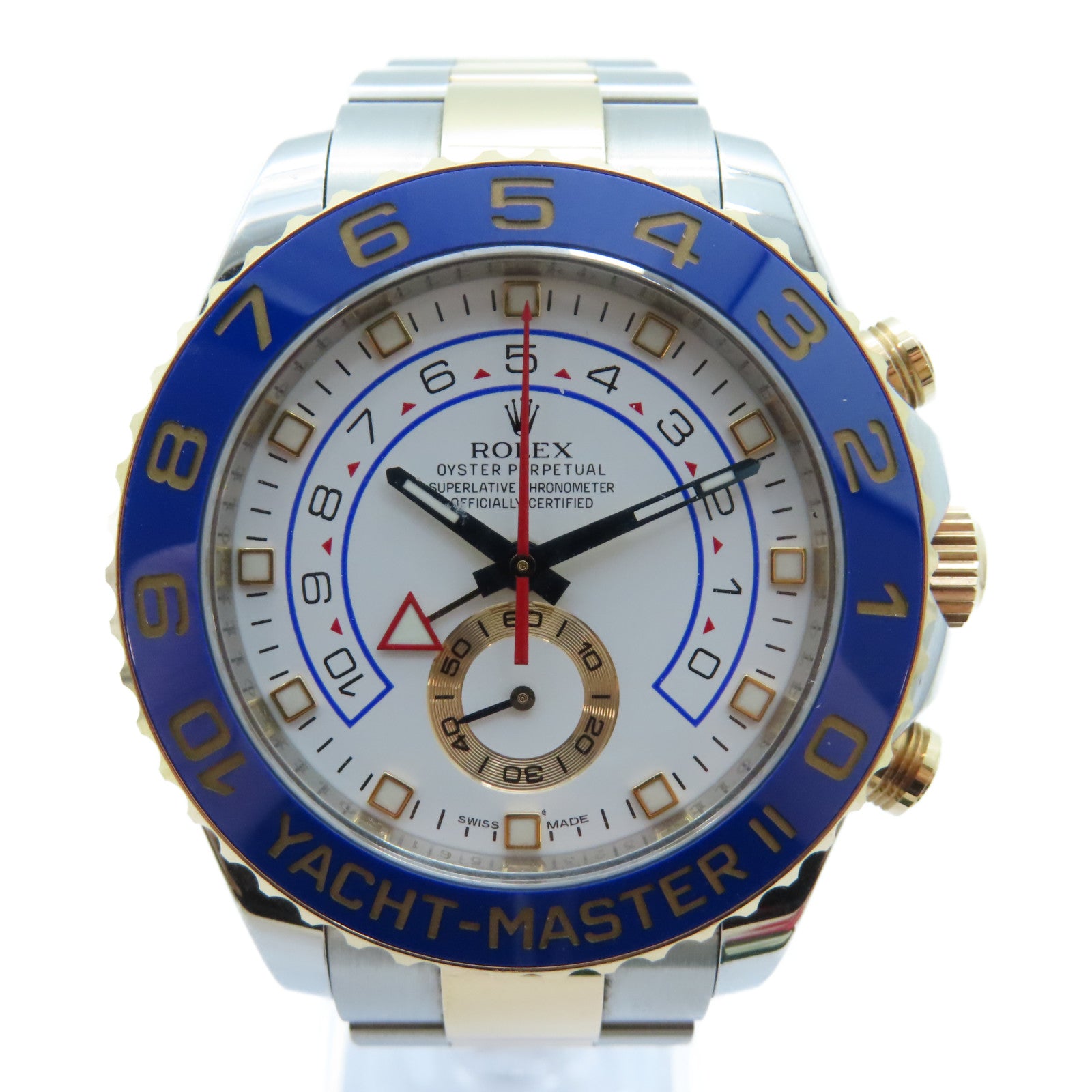 ROLEX Yacht Master II 18K玫瑰金/不鏽鋼手錶自動機芯白色