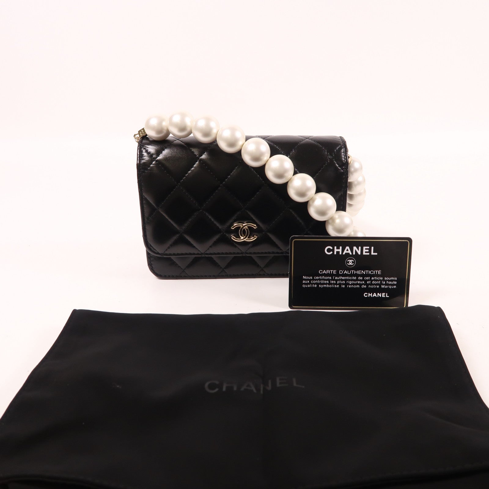 CHANEL 【激減優惠】牛皮皮革Wallet On Chain金扣肩背袋