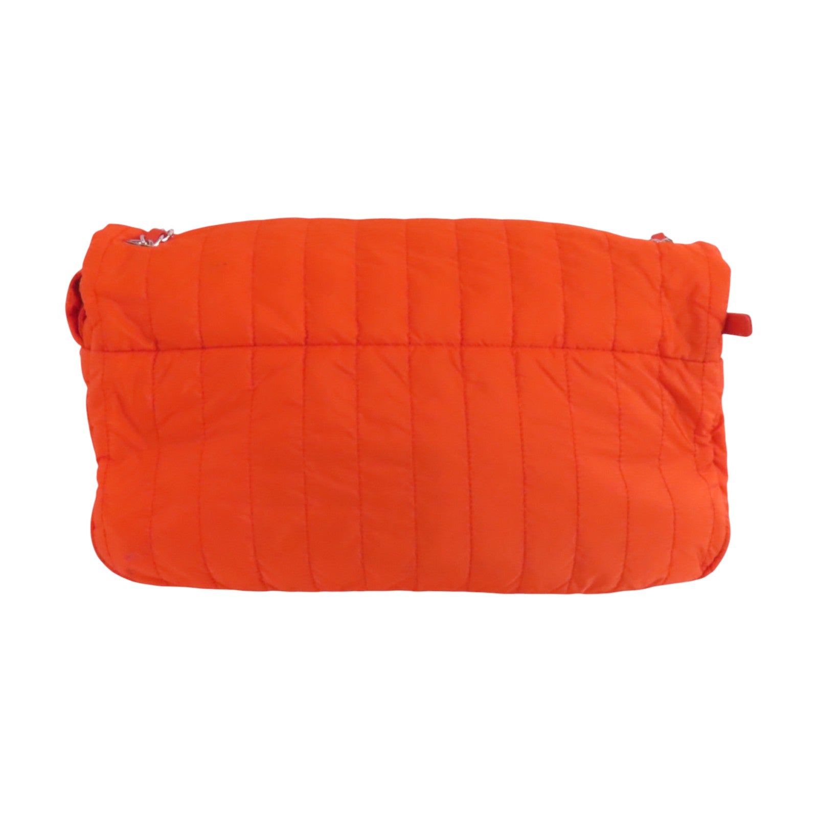 CHANEL 尼龍Chain Shoulder Bag銀扣鏈帶肩背袋