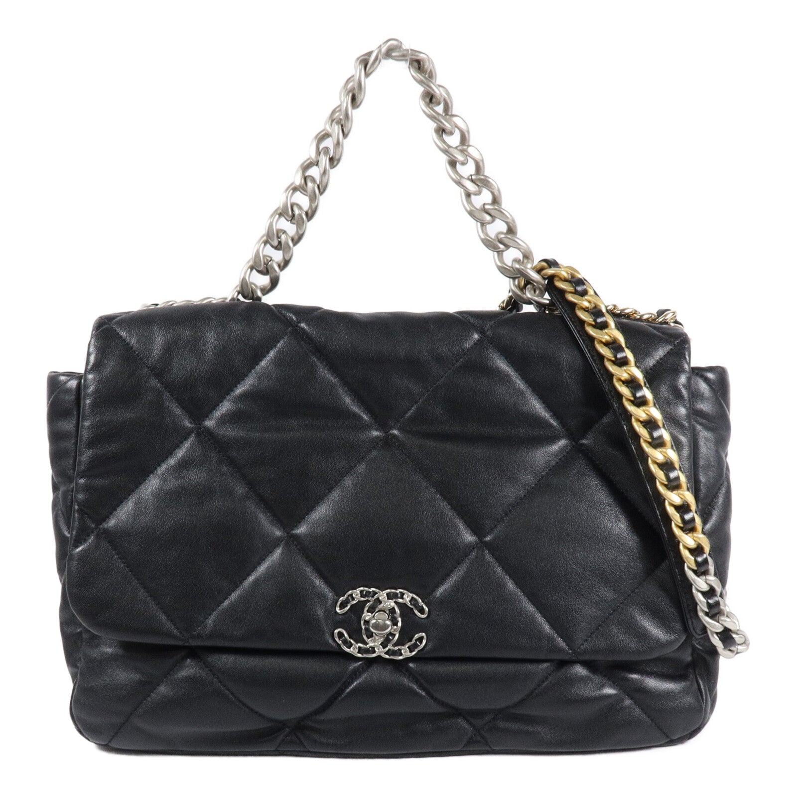 CHANEL 牛皮皮革Chanel 19 Maxi手挽肩背兩用袋