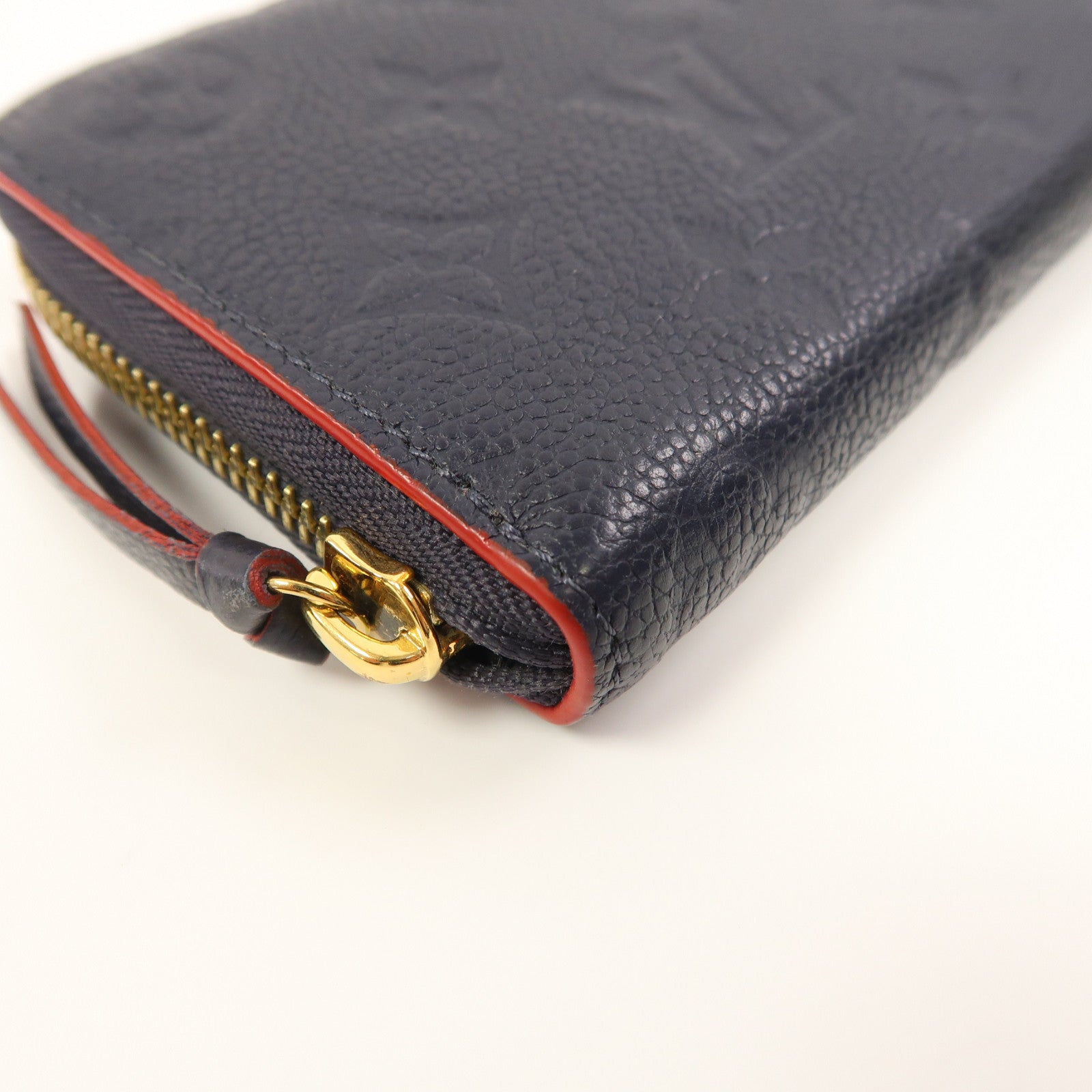 LOUIS VUITTON Monogram Empreinte Portefeuille Clemence金扣長錢包藍色