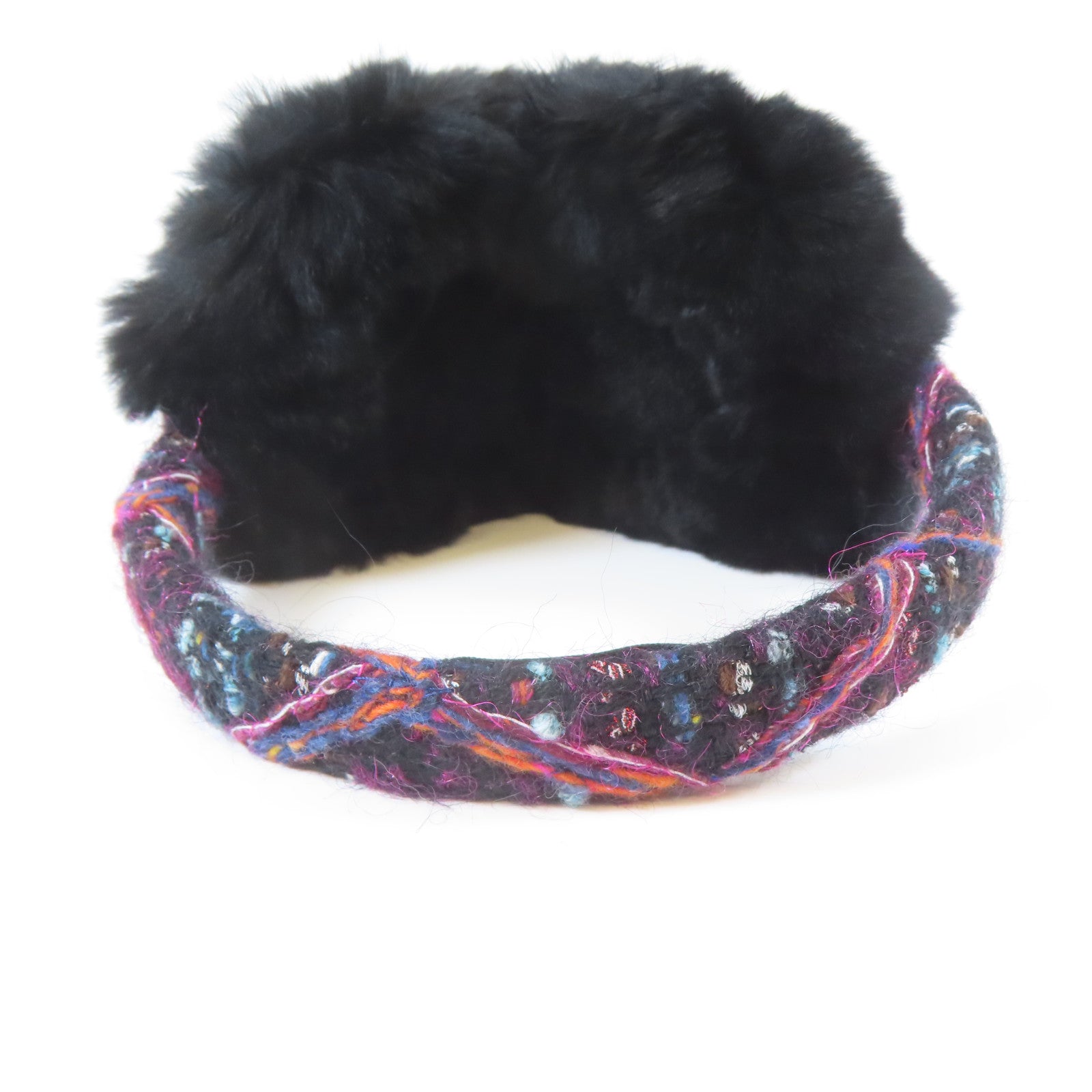 CHANEL **【激減優惠】斜紋軟呢/毛茸Earmuffs耳套黑色