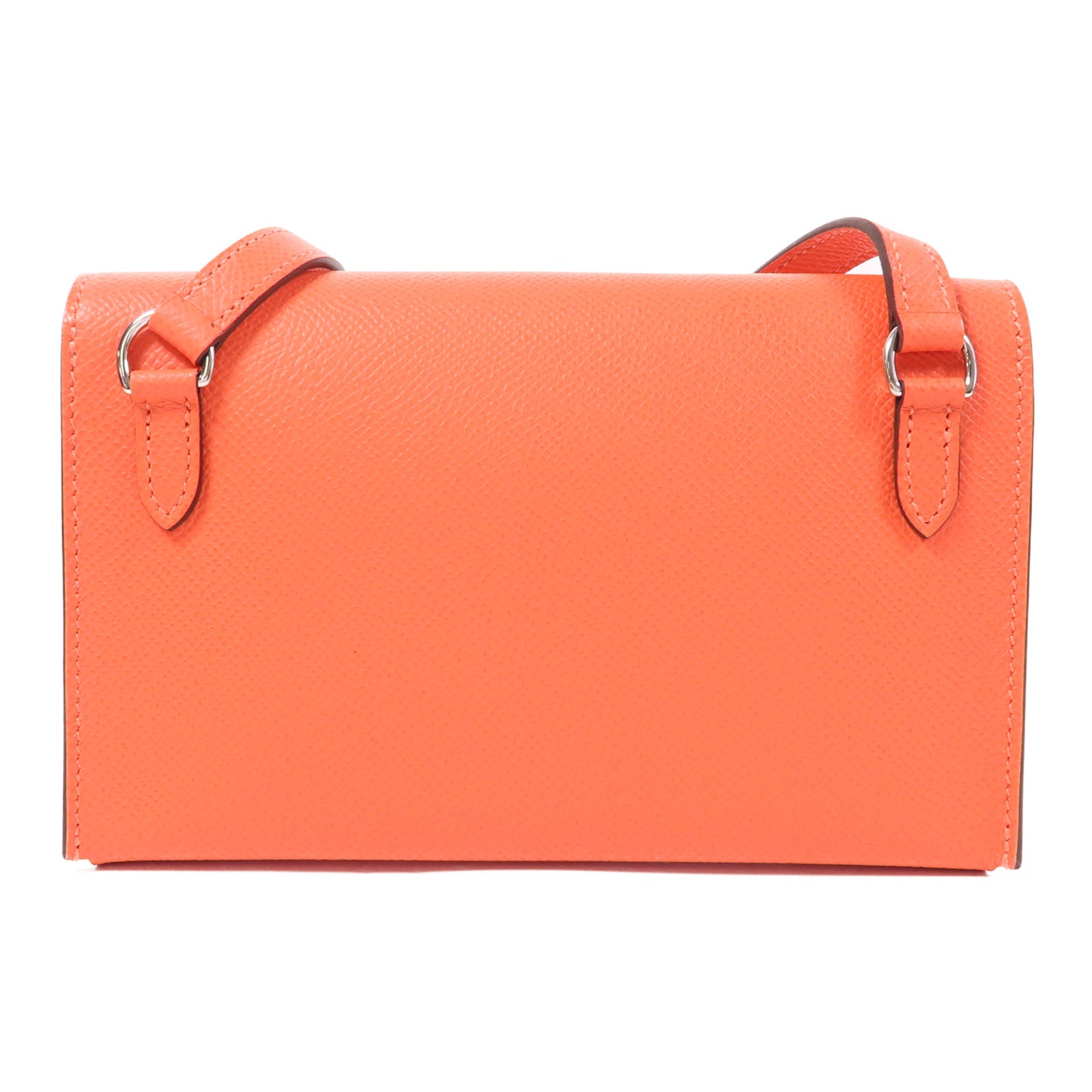 HERMES Epsom皮革Hermesnap Wallet銀扣肩背袋