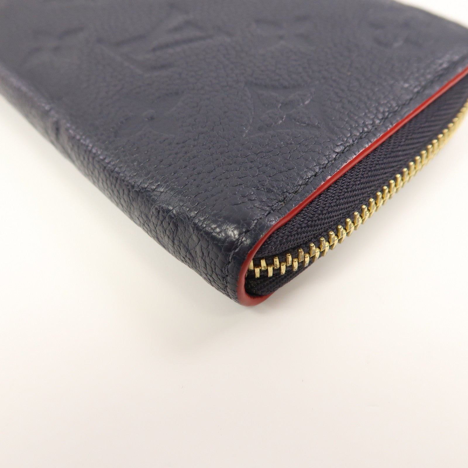 LOUIS VUITTON Monogram Empreinte Portefeuille Clemence金扣長錢包藍色