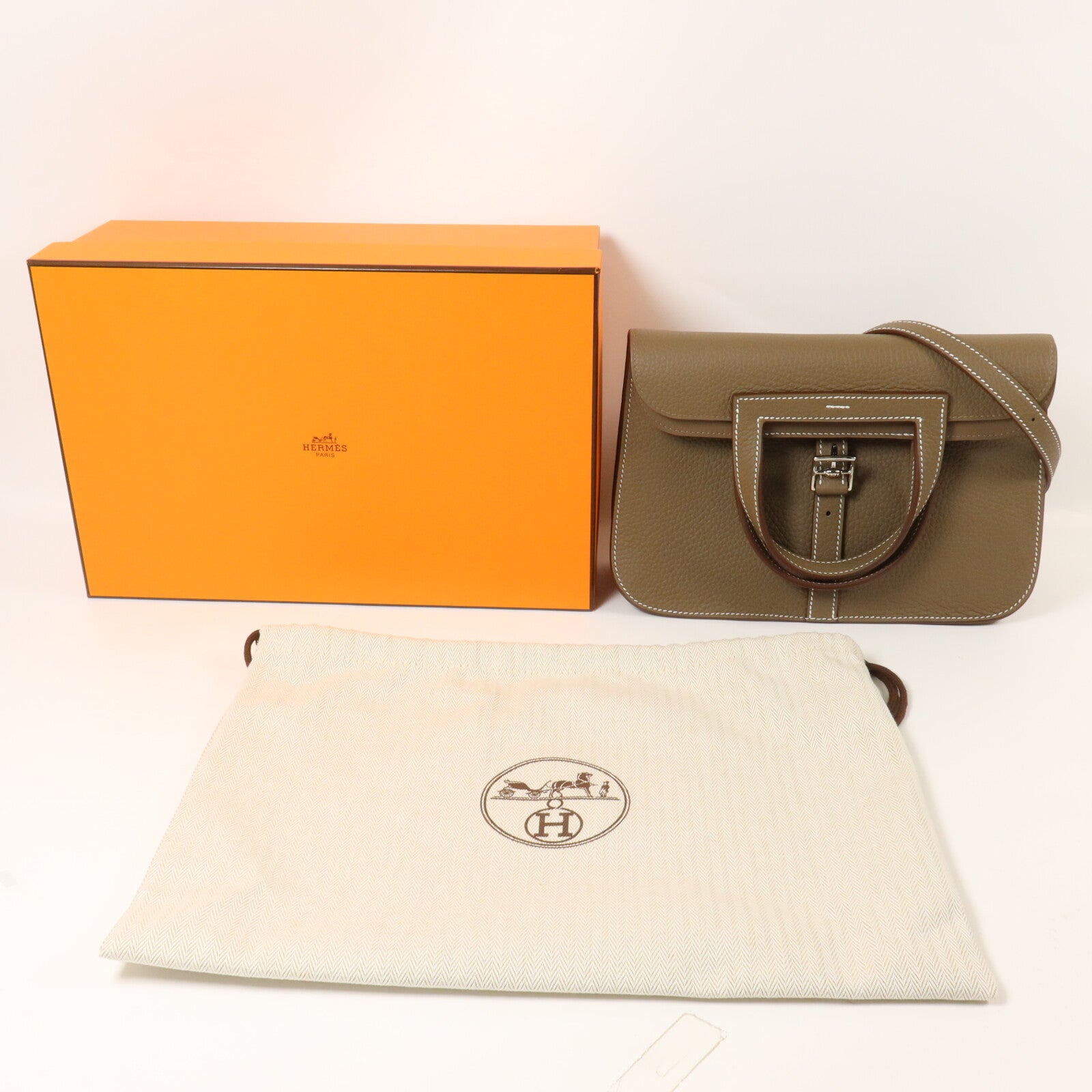 HERMES Clemence皮革Halzan 25手挽肩背兩用袋Etuope