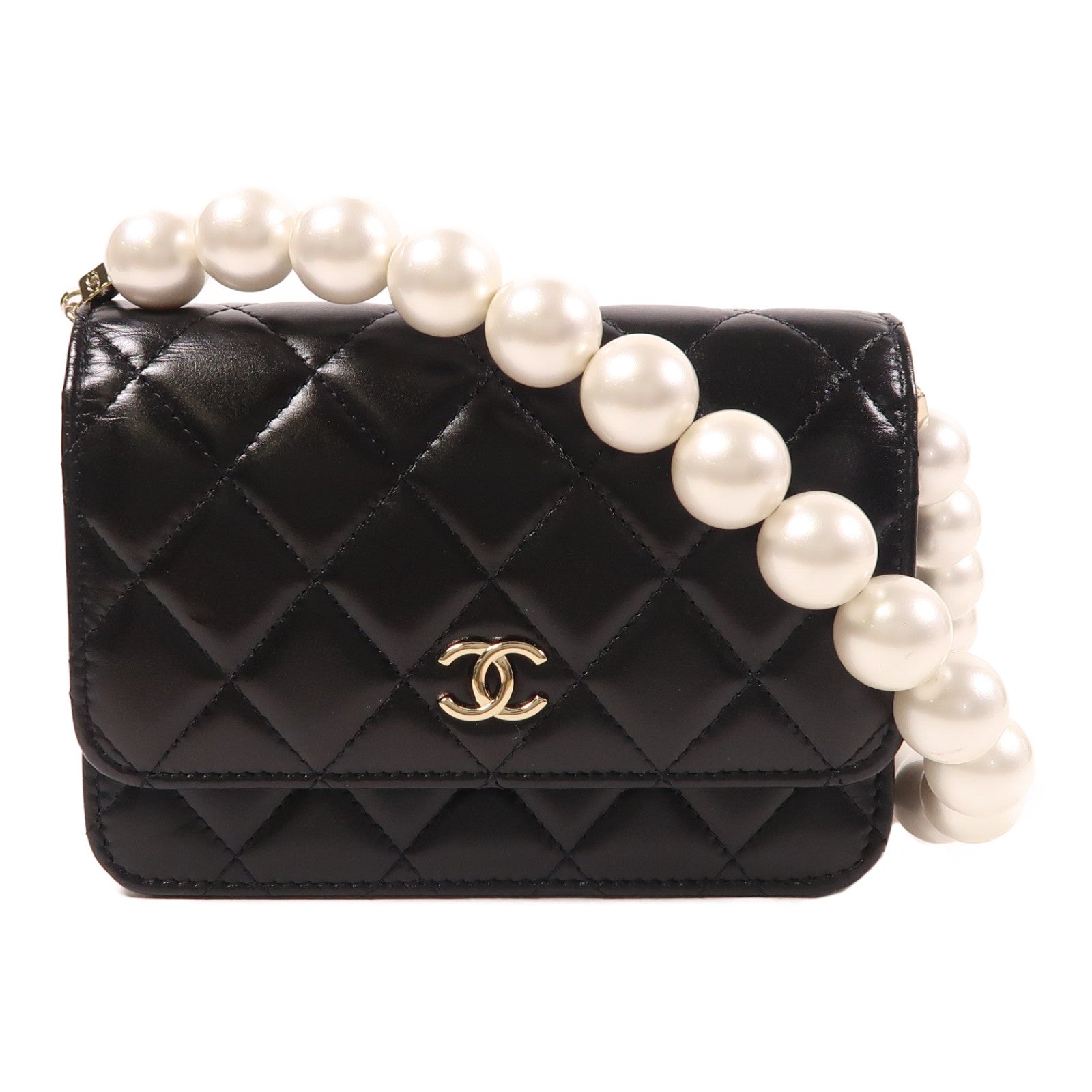 CHANEL 【激減優惠】牛皮皮革Wallet On Chain金扣肩背袋