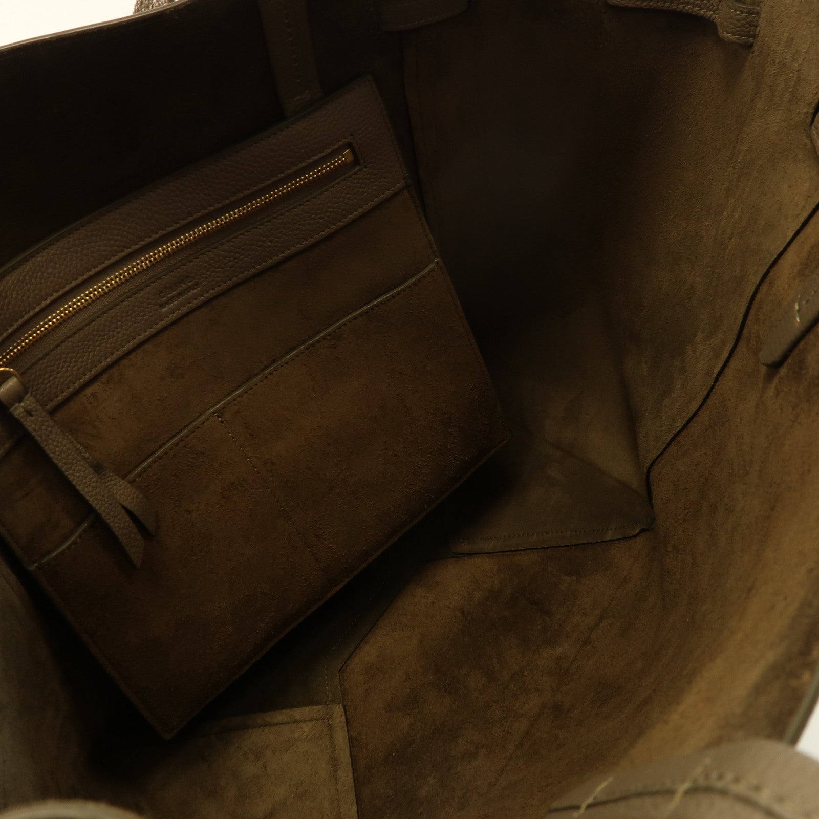 CELINE 牛皮皮革Tote Bag金扣手挽袋灰色