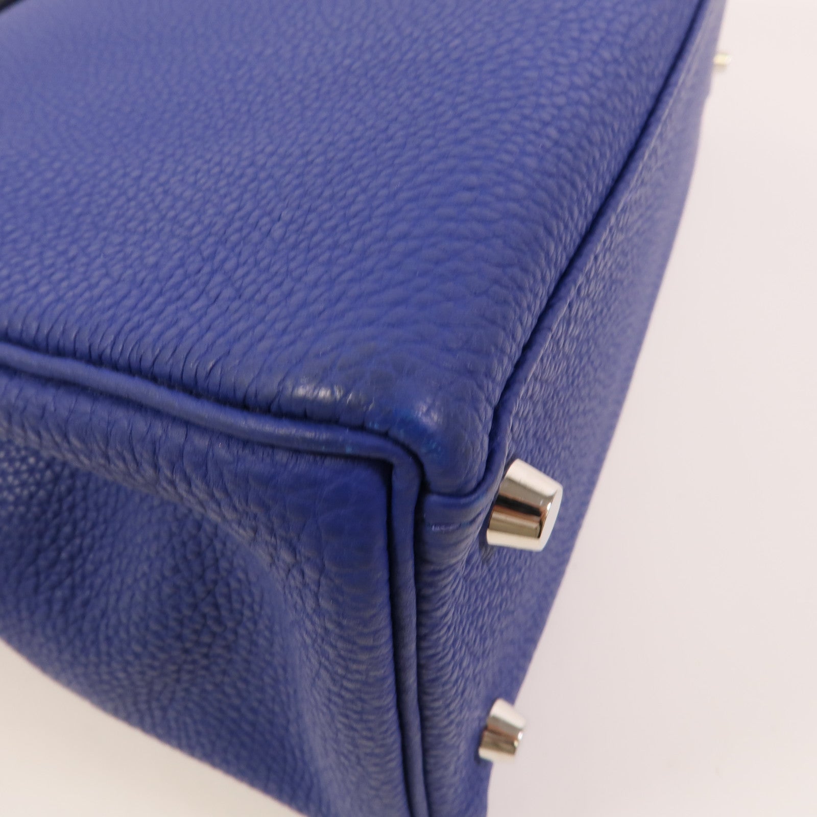 HERMES Togo皮革Kelly 32手挽肩背兩用袋Blue Electrique