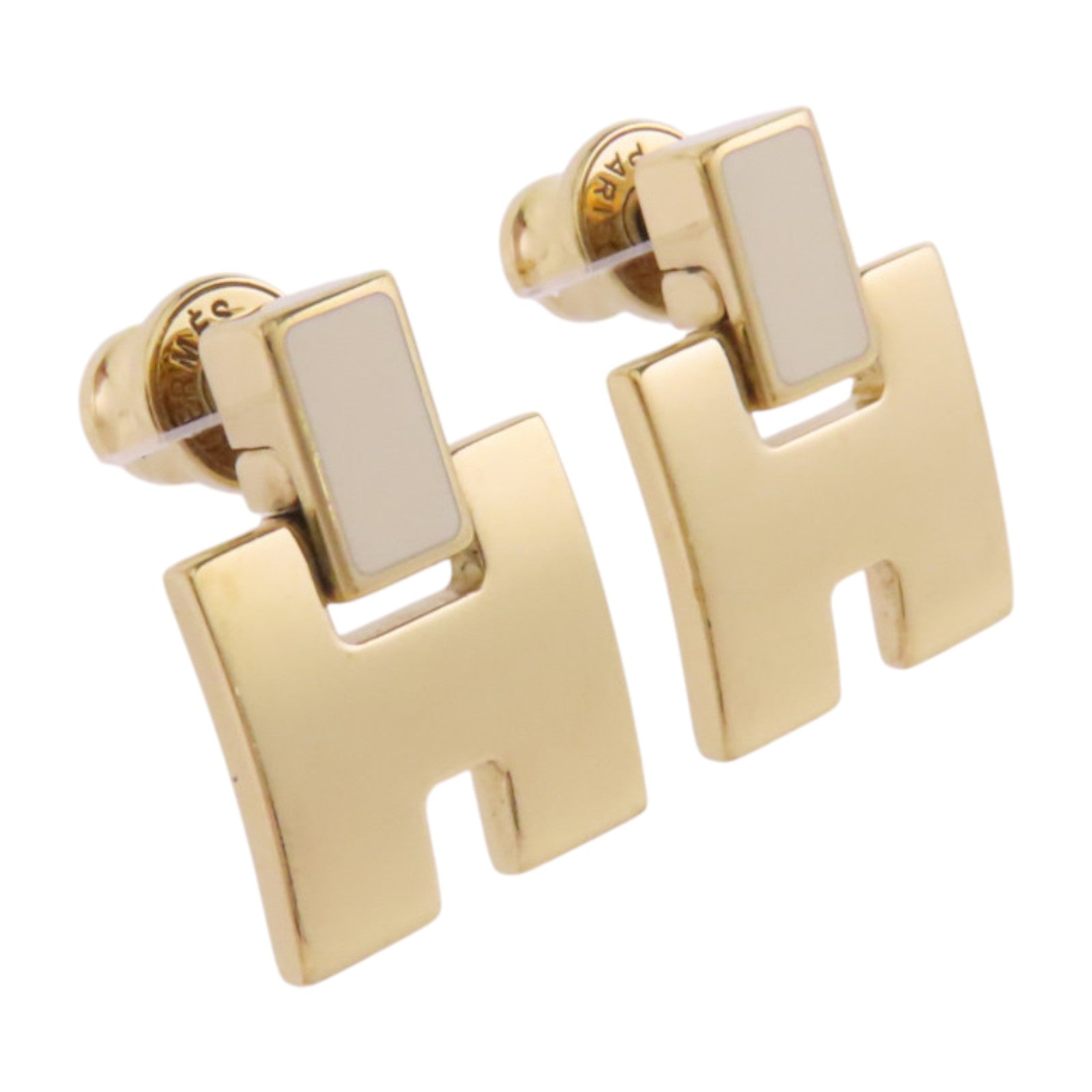 HERMES 金屬/琺瑯Eileen Earrings金扣耳環