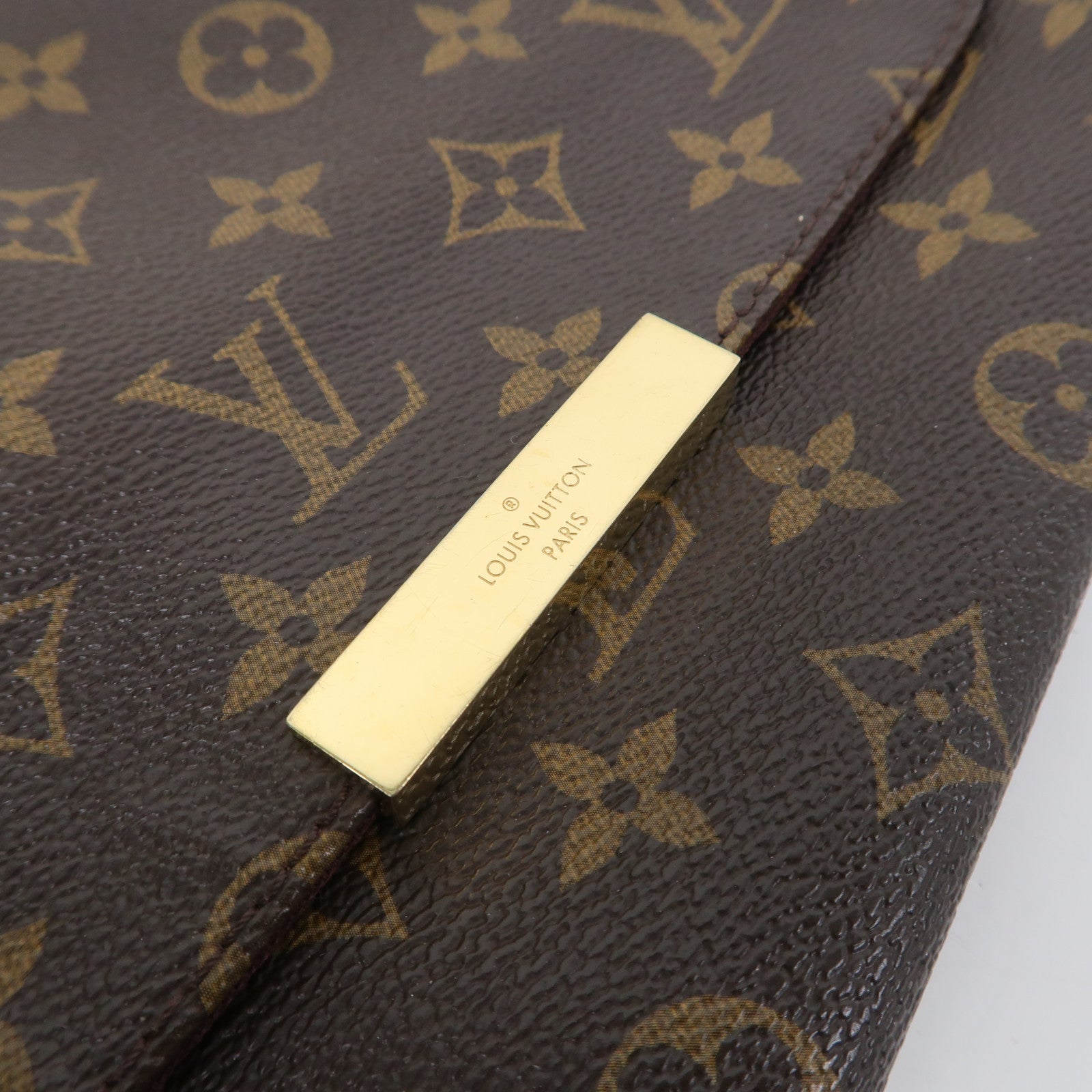 LOUIS VUITTON Monogram Favorite MM金扣鏈帶肩背袋啡色