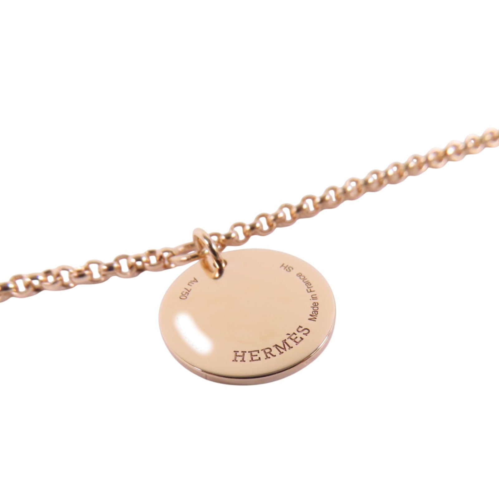 HERMES 18K玫瑰金Ex-Libris Diamond Bracelet金扣鑽石手鏈