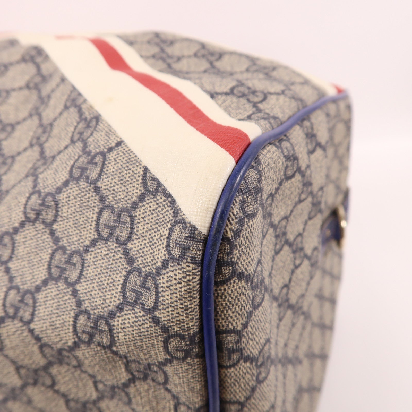 GUCCI 塗層帆布Union Jack Sloane Bag銀扣波士頓包