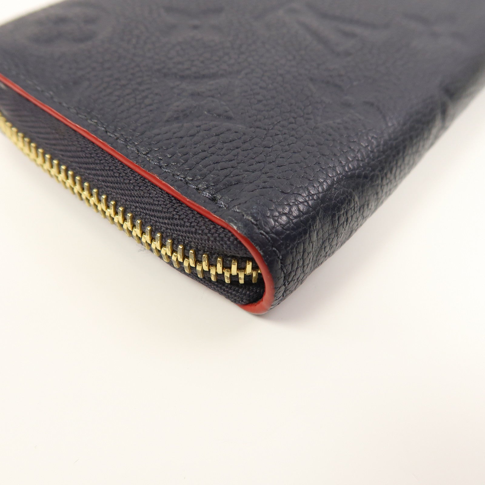 LOUIS VUITTON Monogram Empreinte Portefeuille Clemence金扣長錢包藍色