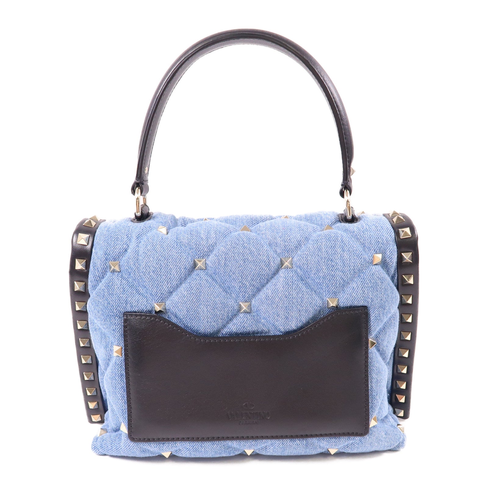 Valentino 牛仔布Candy Stud金扣手挽肩背兩用袋