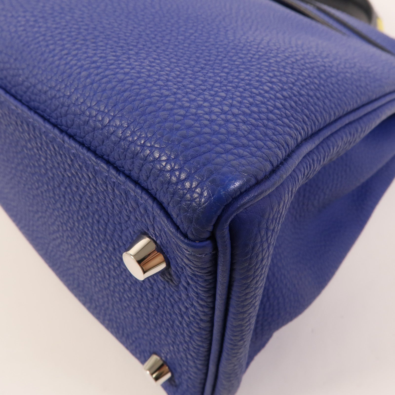 HERMES Togo皮革Kelly 32手挽肩背兩用袋Blue Electrique