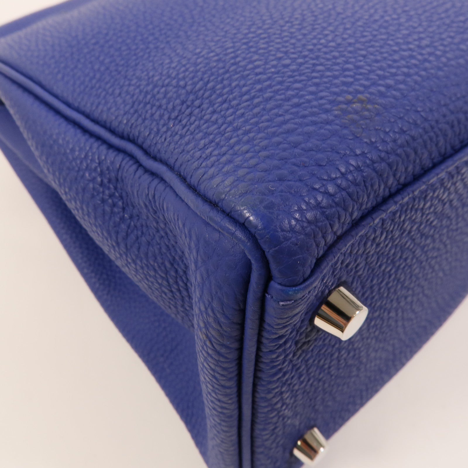 HERMES Togo皮革Kelly 32手挽肩背兩用袋Blue Electrique