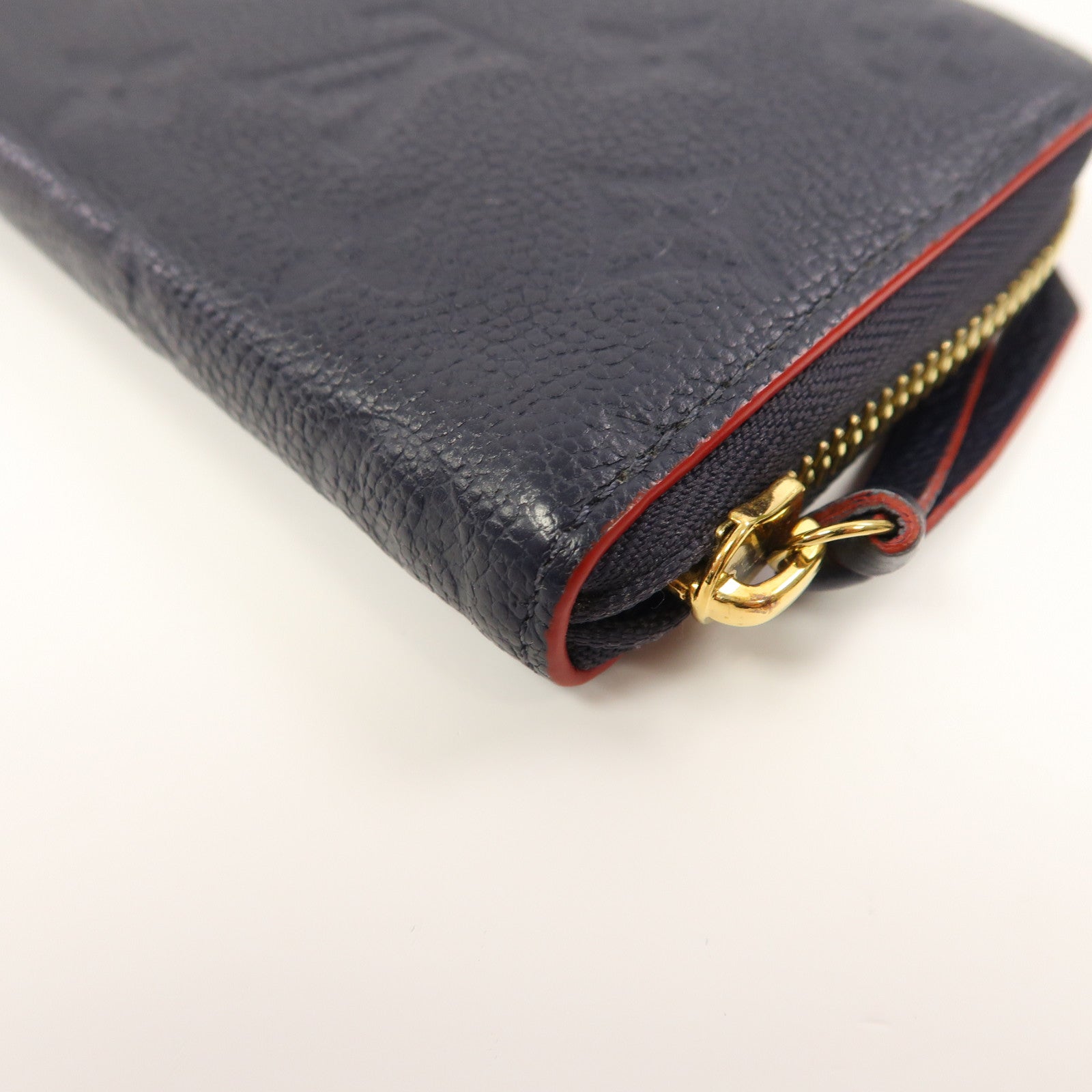 LOUIS VUITTON Monogram Empreinte Portefeuille Clemence金扣長錢包藍色