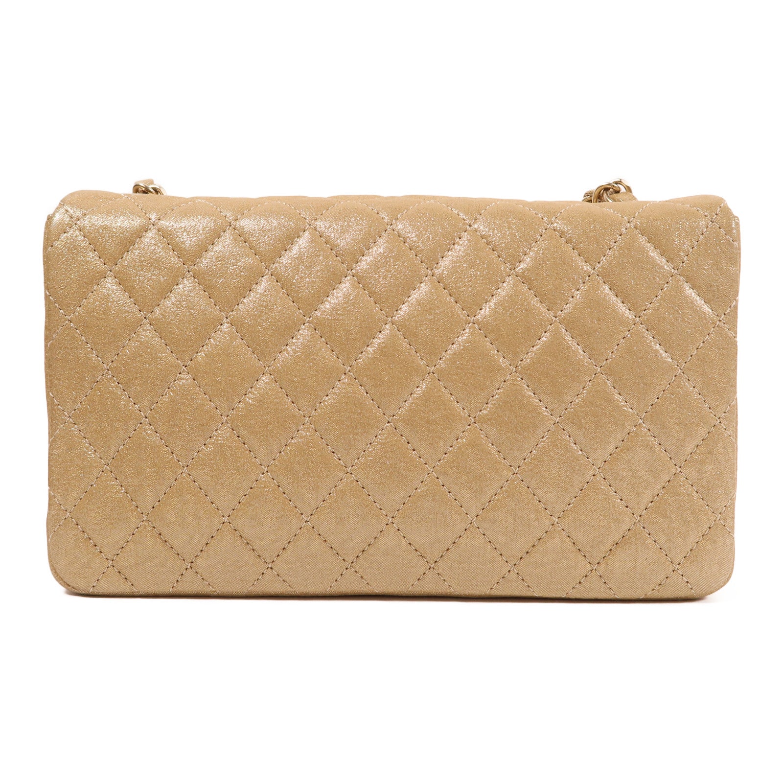 CHANEL 【激減優惠】菱格羊皮皮革Chain Shoulder金扣鏈帶肩背袋金色