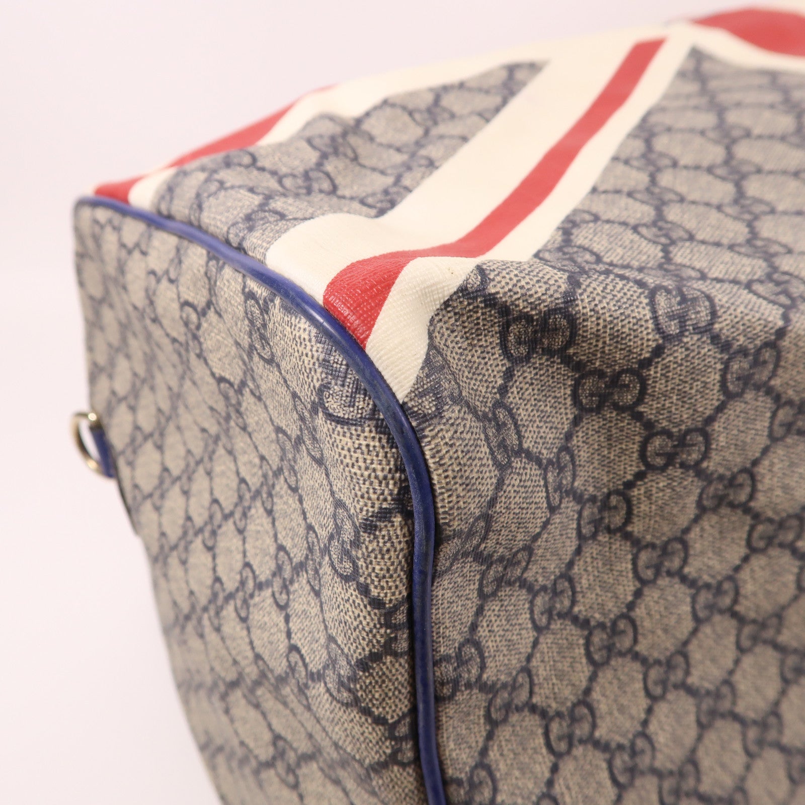 GUCCI 塗層帆布Union Jack Sloane Bag銀扣波士頓包