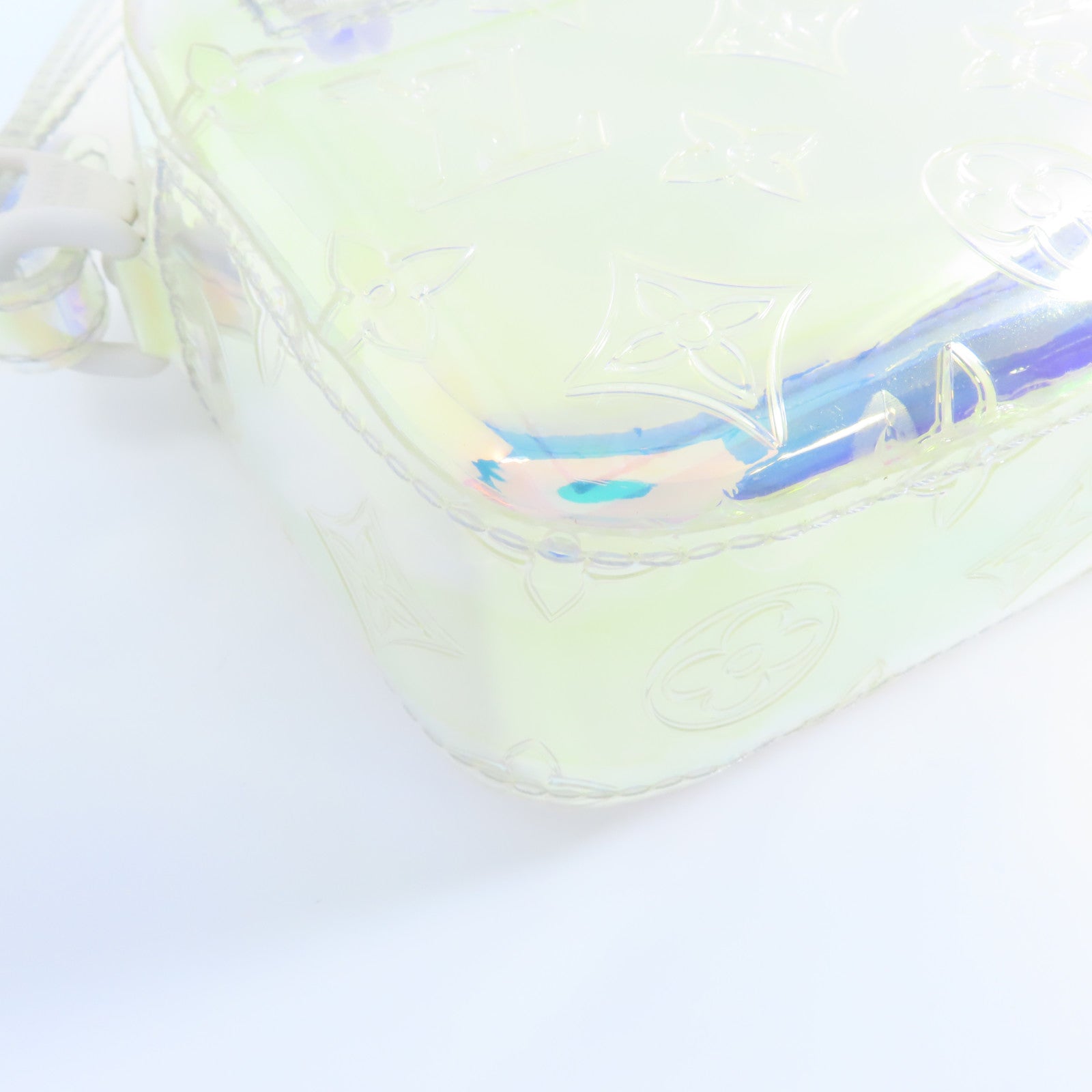 LOUIS VUITTON Monogram Prism Pochette Volga手拿包白色