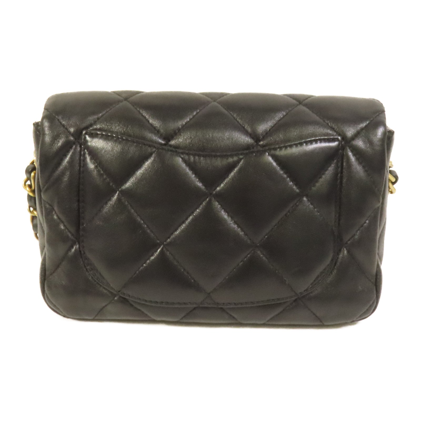 CHANEL 羊皮皮革Chain Shoulder金扣鏈帶肩背袋
