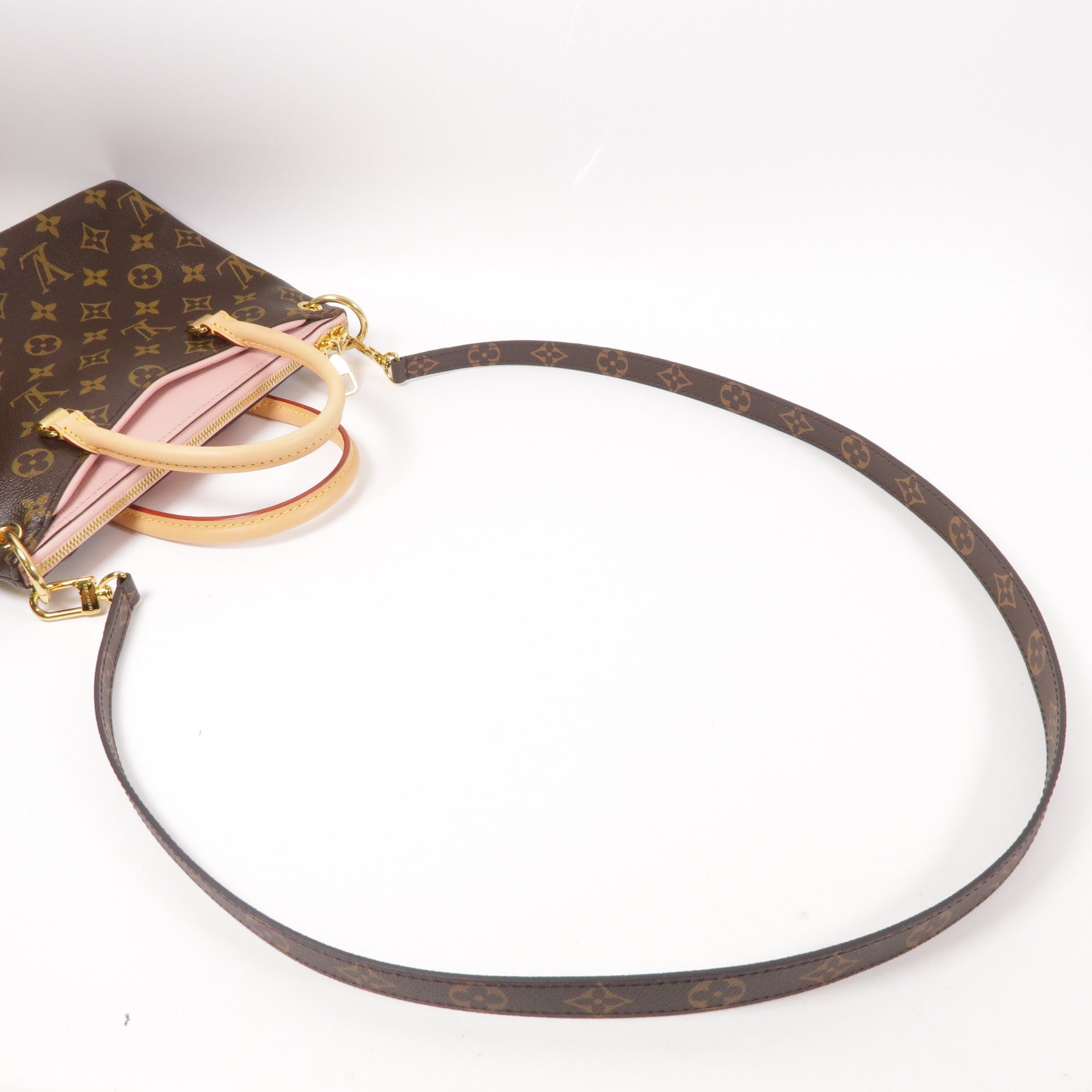 LOUIS VUITTON Monogram Pallas MM金扣手挽肩背兩用袋啡色