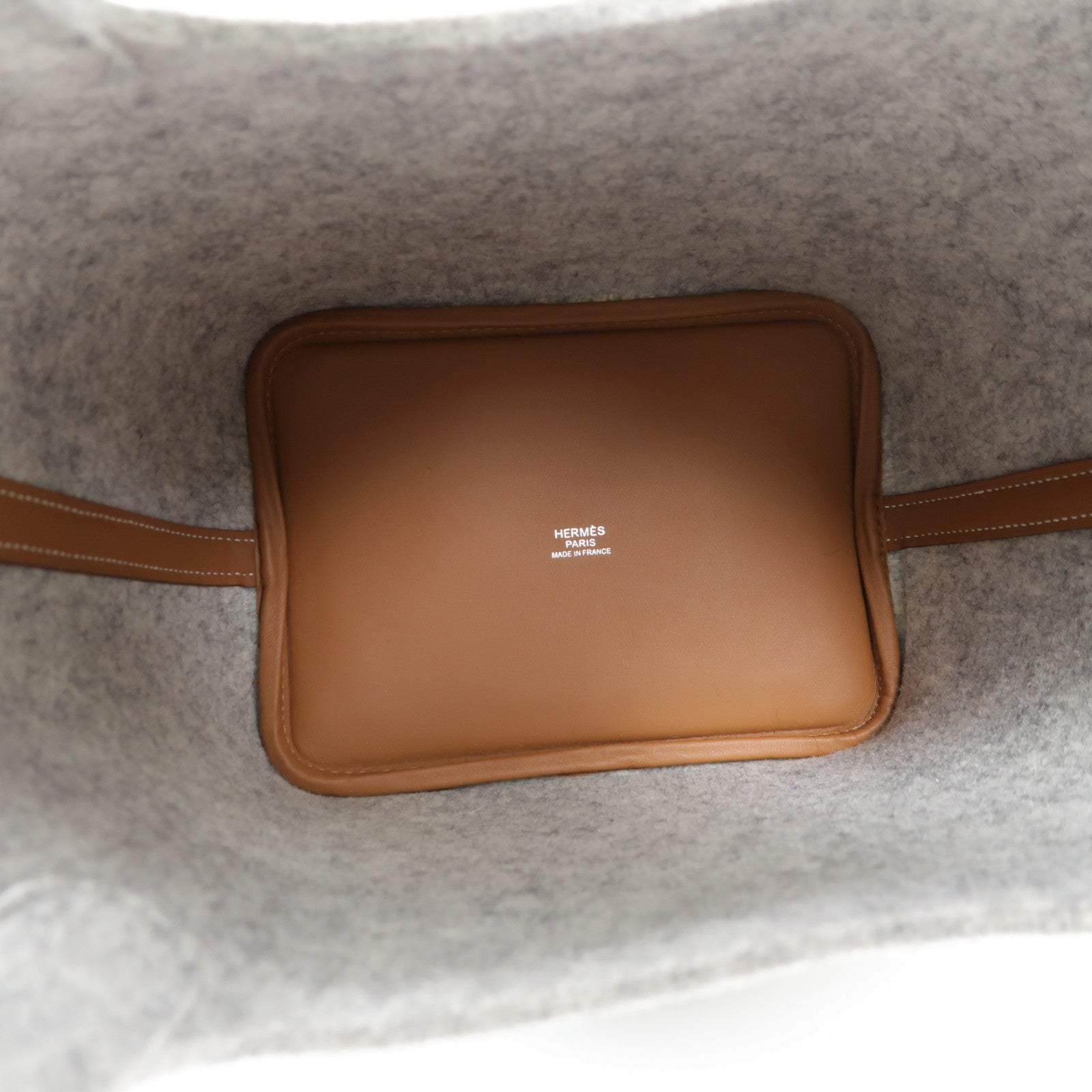 HERMES 【激減優惠】絨布Picotin Lock 18銀扣手挽袋Gris Clair