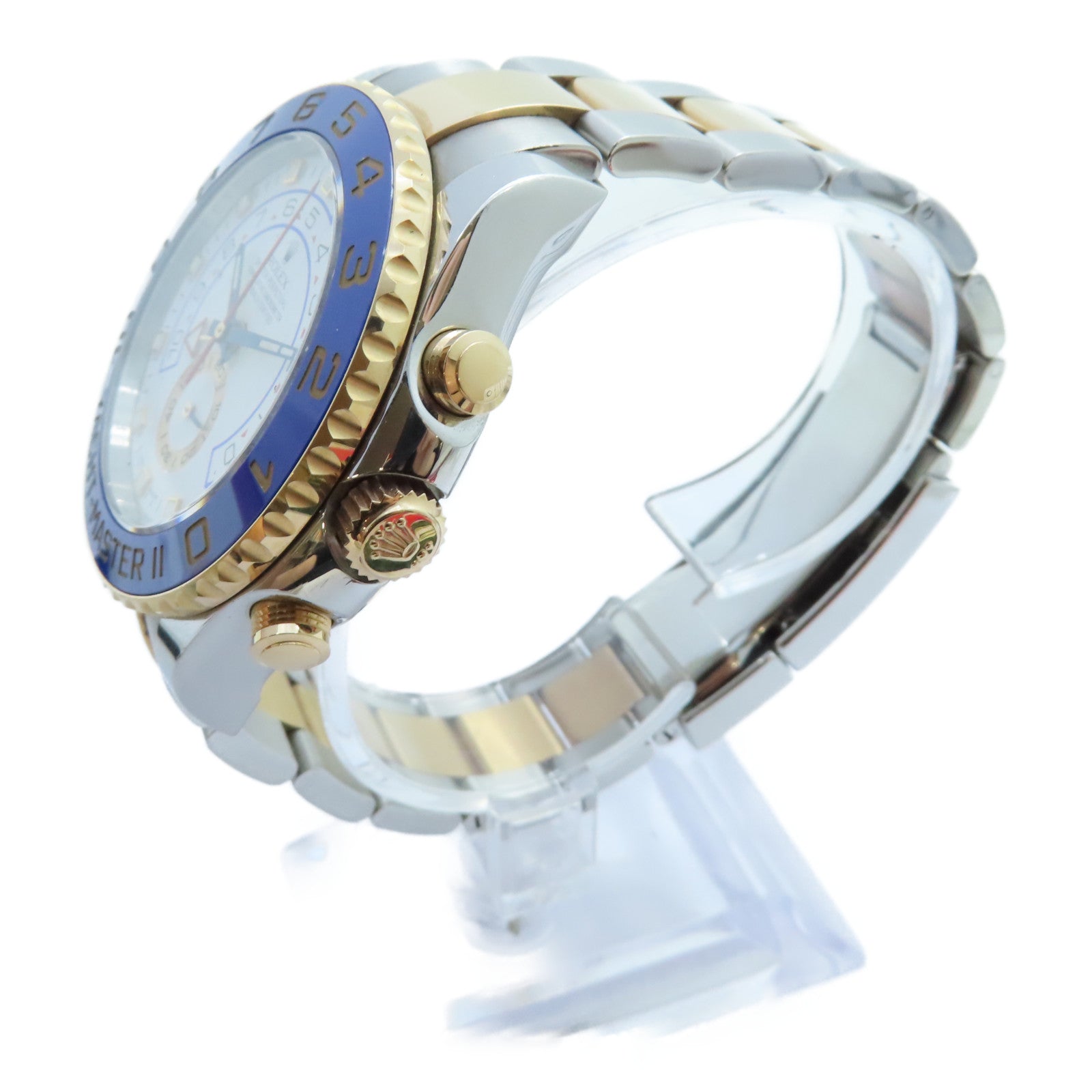 ROLEX Yacht Master II 18K玫瑰金/不鏽鋼手錶自動機芯白色