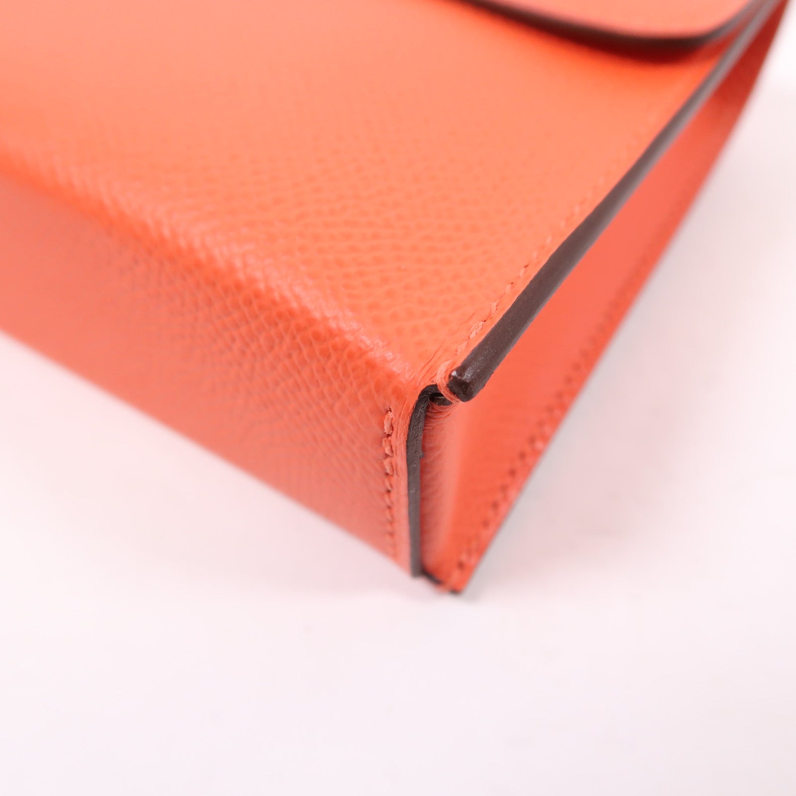 HERMES PHW Hermesnap Wallet Shoulder Bag Epsom Leather Orange Field