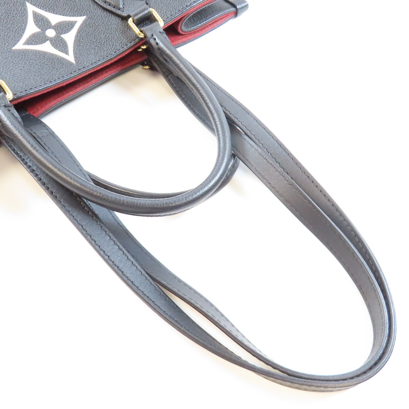 LOUIS VUITTON Monogram Empreinte OnTheGo MM金扣手挽肩背兩用袋黑色