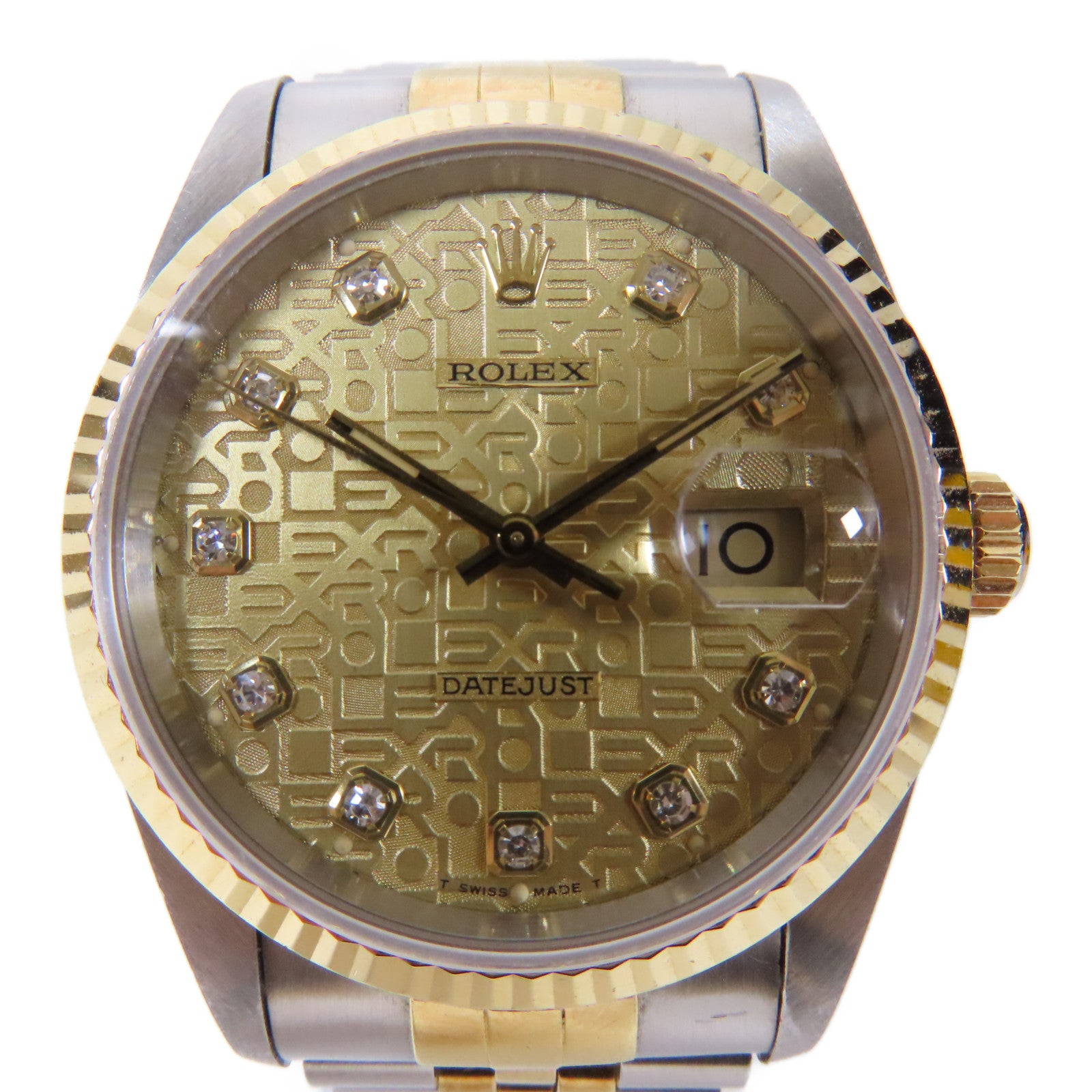 ROLEX Datejust 18K黃金/不鏽鋼手錶自動機芯金色