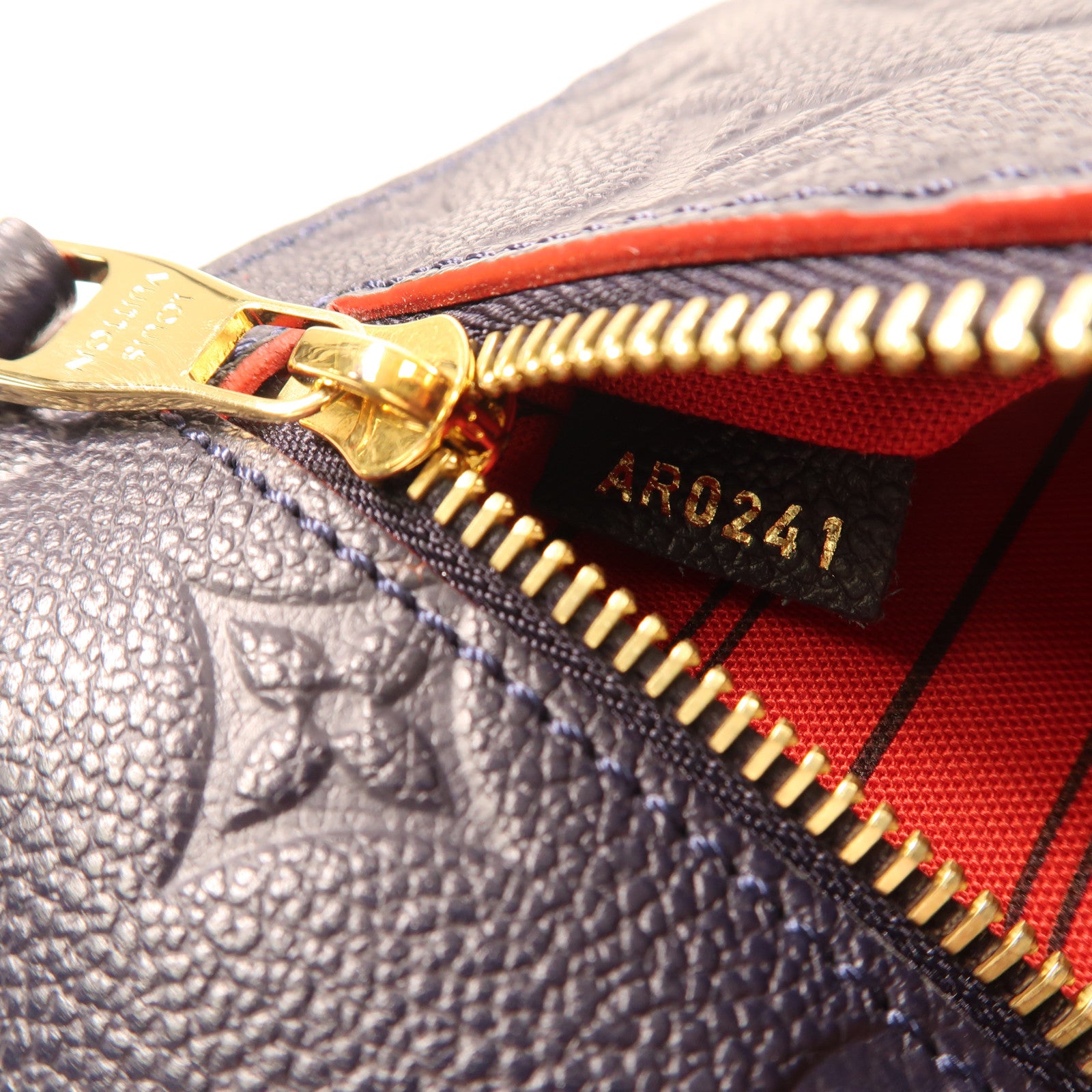 LOUIS VUITTON Monogram Empreinte Pochette Metis金扣手挽肩背兩用袋深藍色