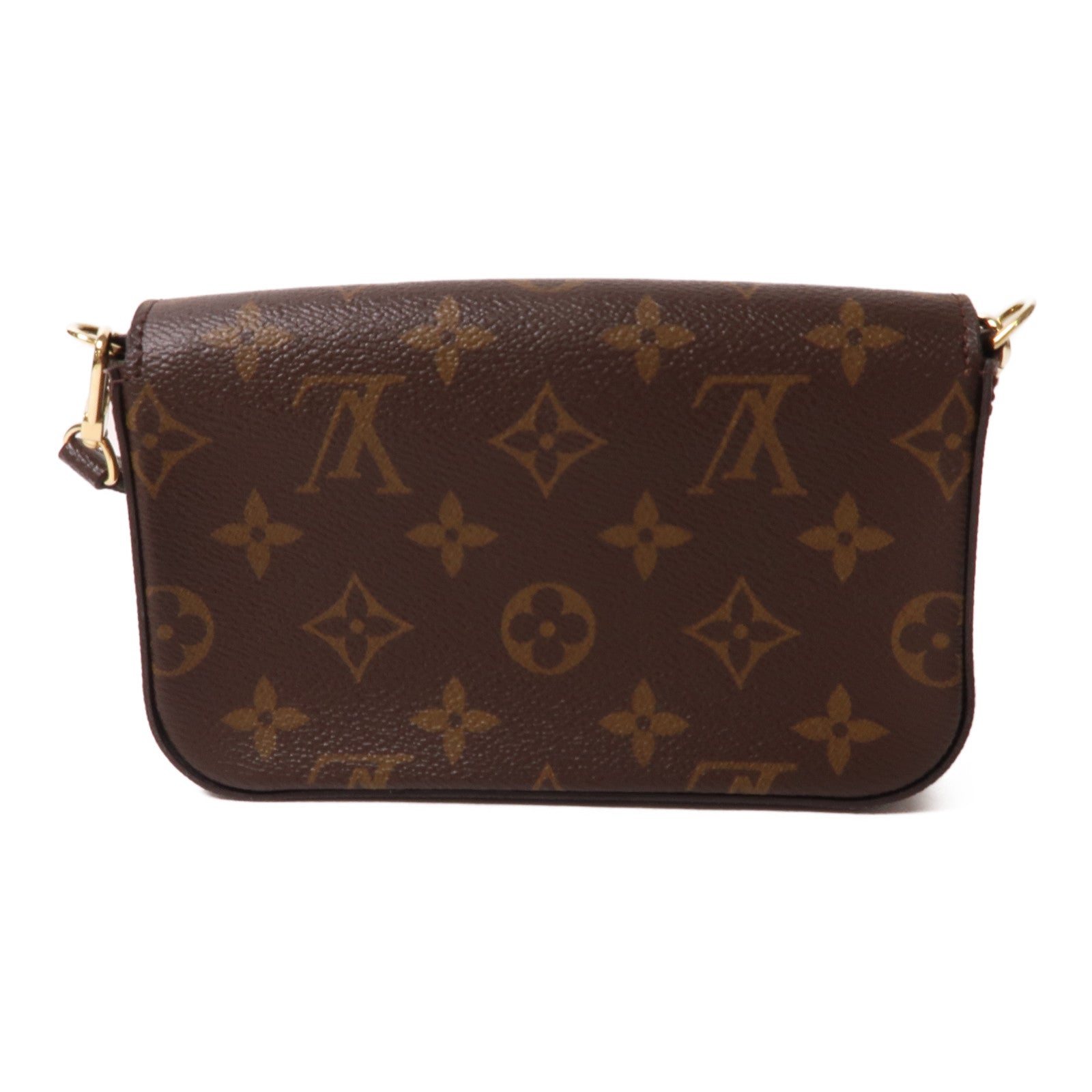 LOUIS VUITTON Monogram Felicie Strap & Go金扣肩背袋啡色