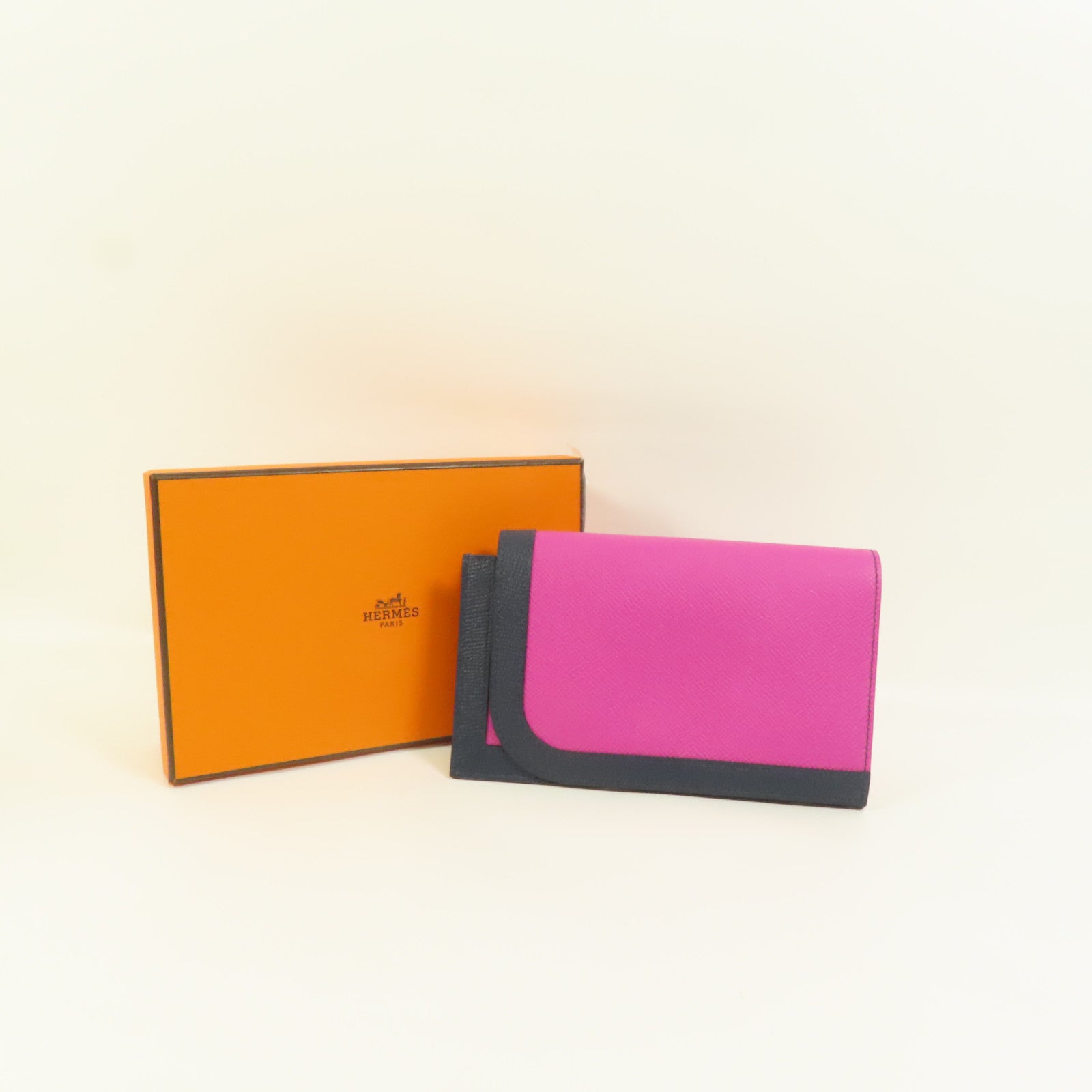 HERMES Epsom皮革Camail Long Wallet銀扣長錢包Magnolia